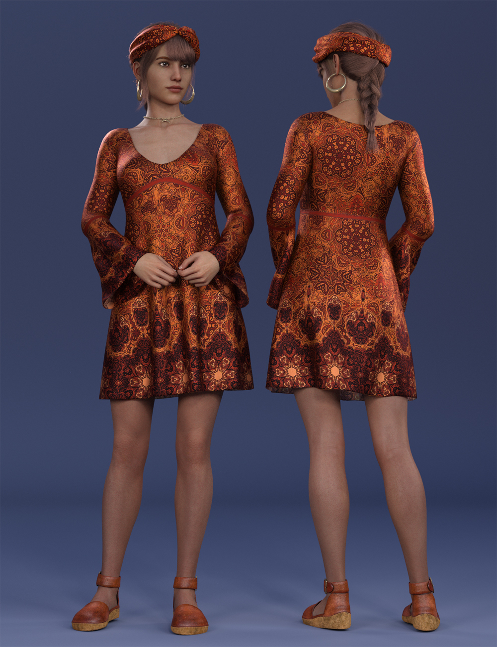 dForce Flower Girl Dress Outfit for Genesis 8 and 8.1 Females