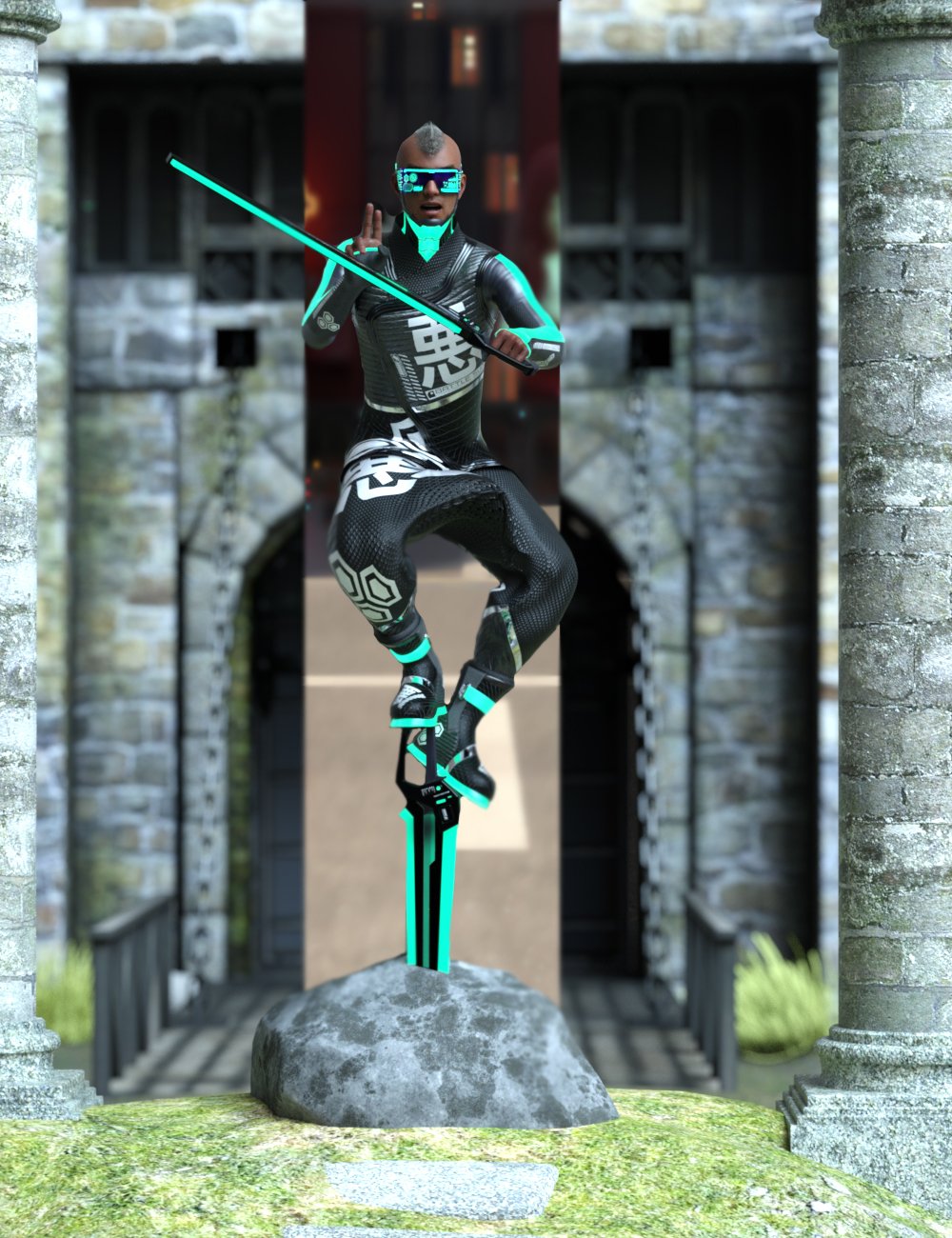 Night Sword Poses for Genesis 8 and 8.1 Male by: Ensary, 3D Models by Daz 3D