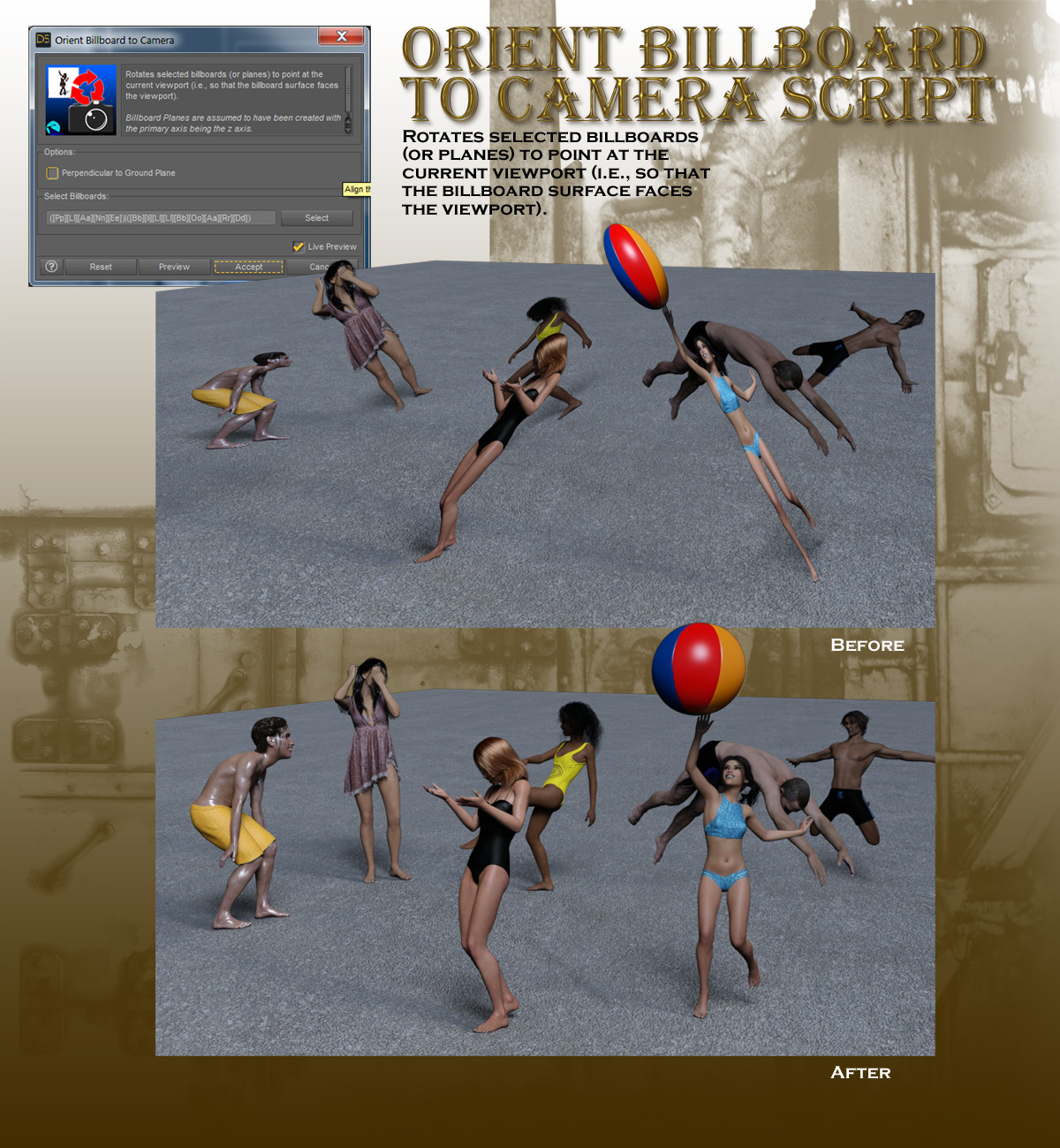 Now-Crowd Billboards - Water Fun by: RiverSoft Art, 3D Models by Daz 3D