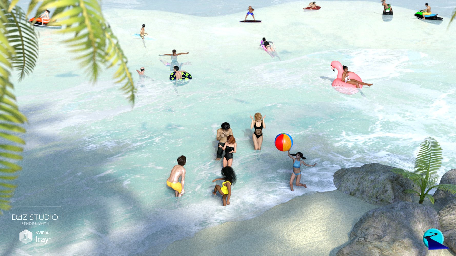 Now-Crowd Billboards - Water Fun by: RiverSoft Art, 3D Models by Daz 3D