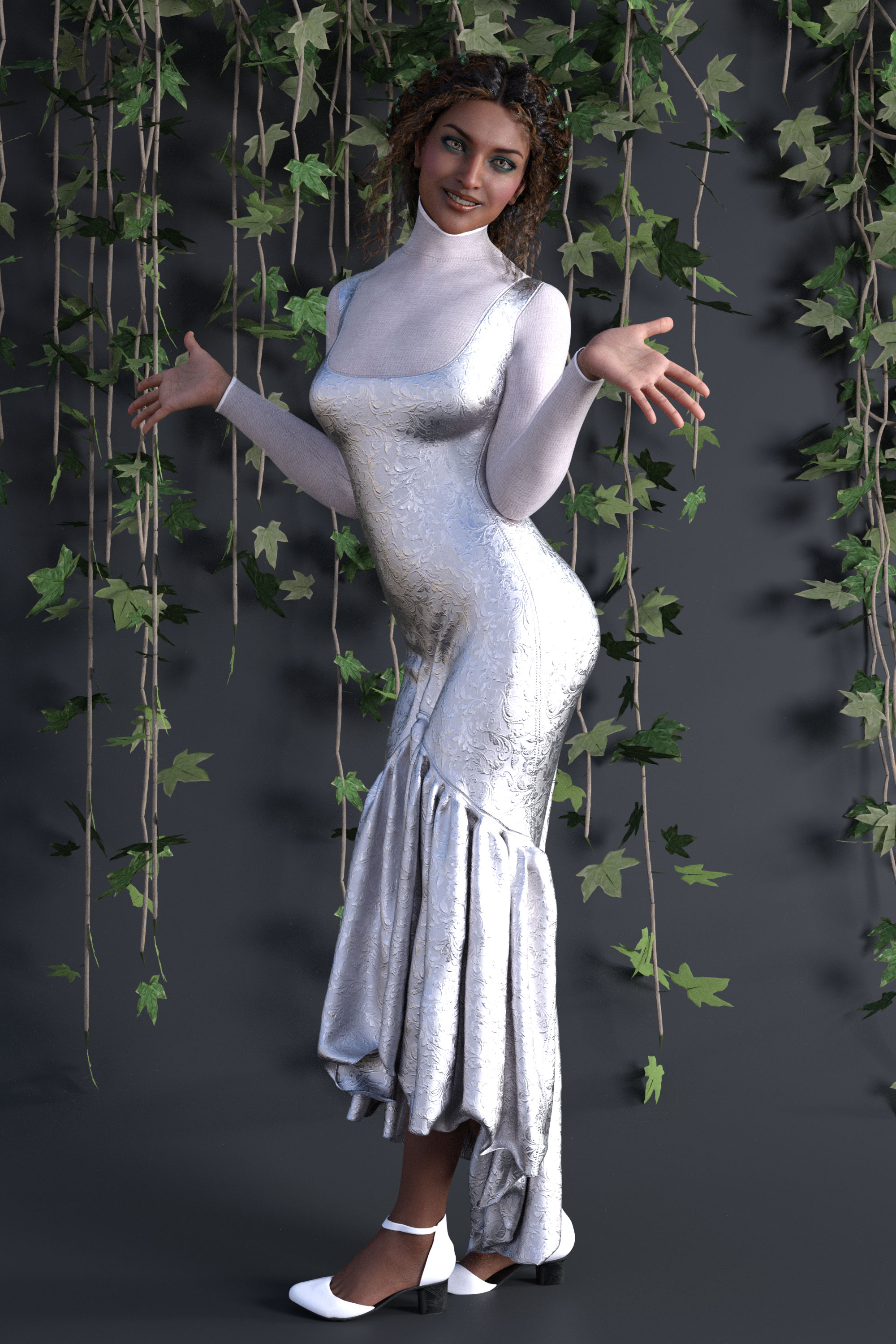 dForce Flare Dress for Genesis 8 Females by: Lyrra MadrilMoonscape GraphicsSade, 3D Models by Daz 3D