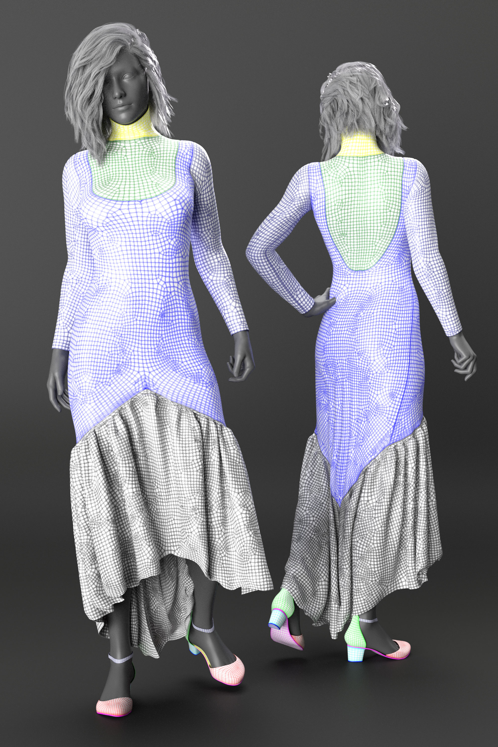 dForce Flare Dress for Genesis 8 Females by: Lyrra MadrilMoonscape GraphicsSade, 3D Models by Daz 3D