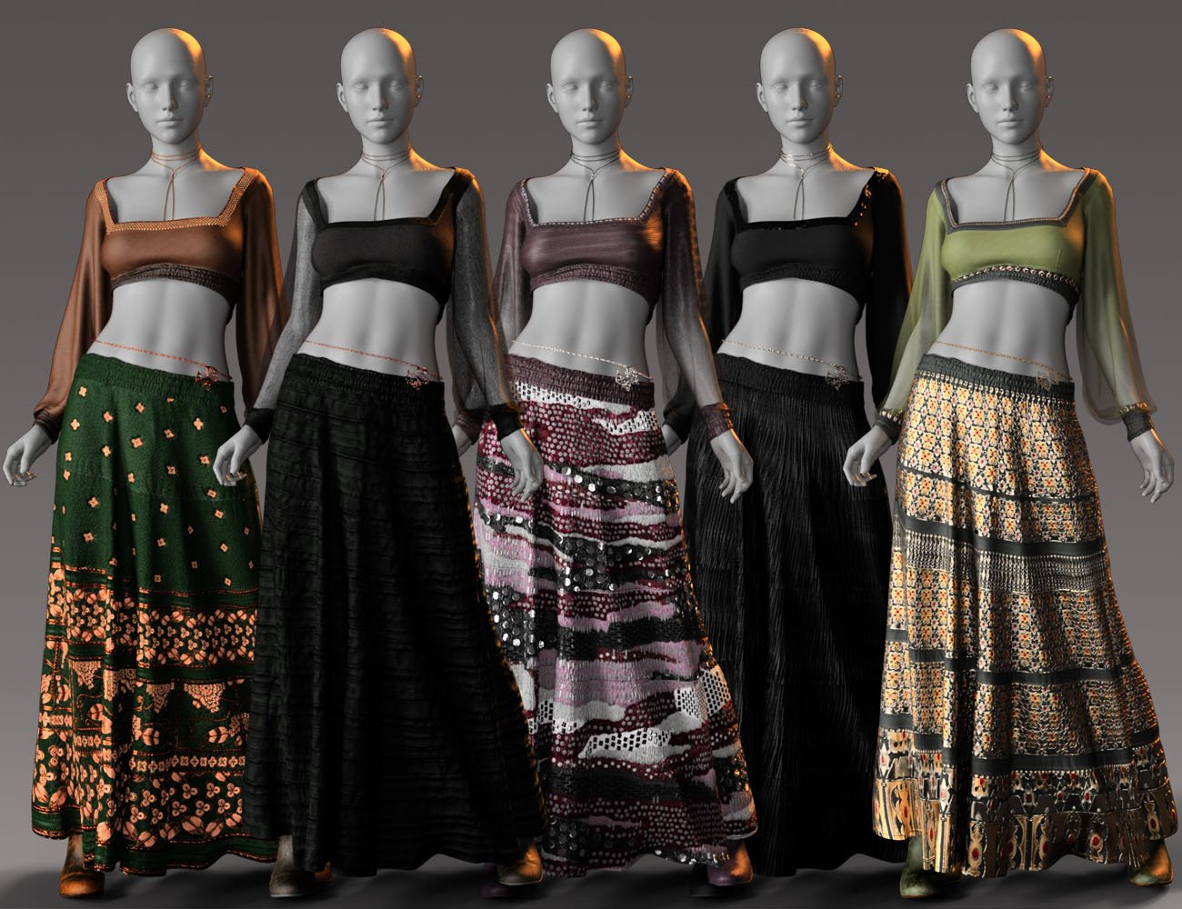 dForce CB Dakota Clothing Set for Genesis 8 Females by: CynderBlue, 3D Models by Daz 3D