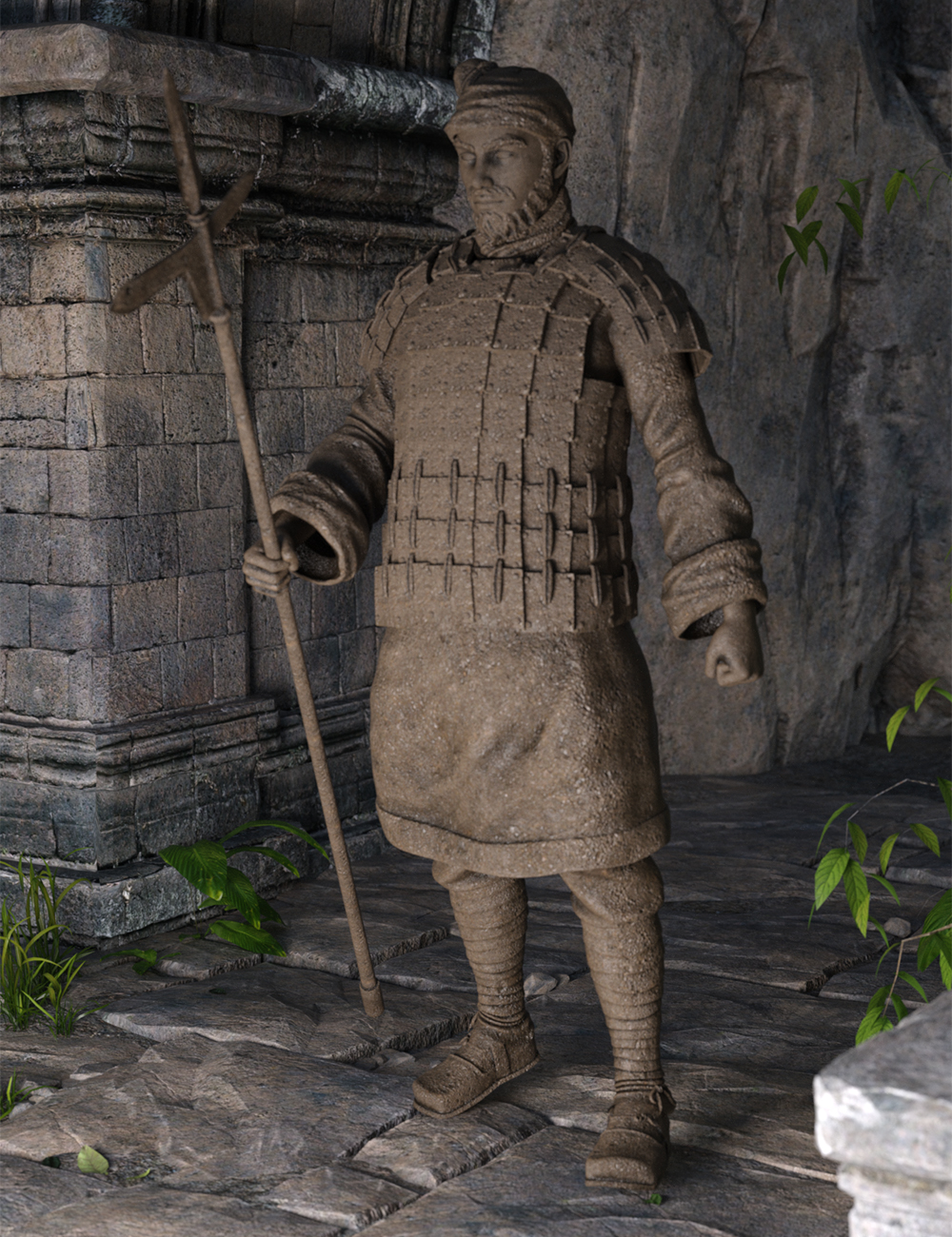 Texture and Weapon Pack for the Action Terracotta Warrior by: Jerry Jang, 3D Models by Daz 3D