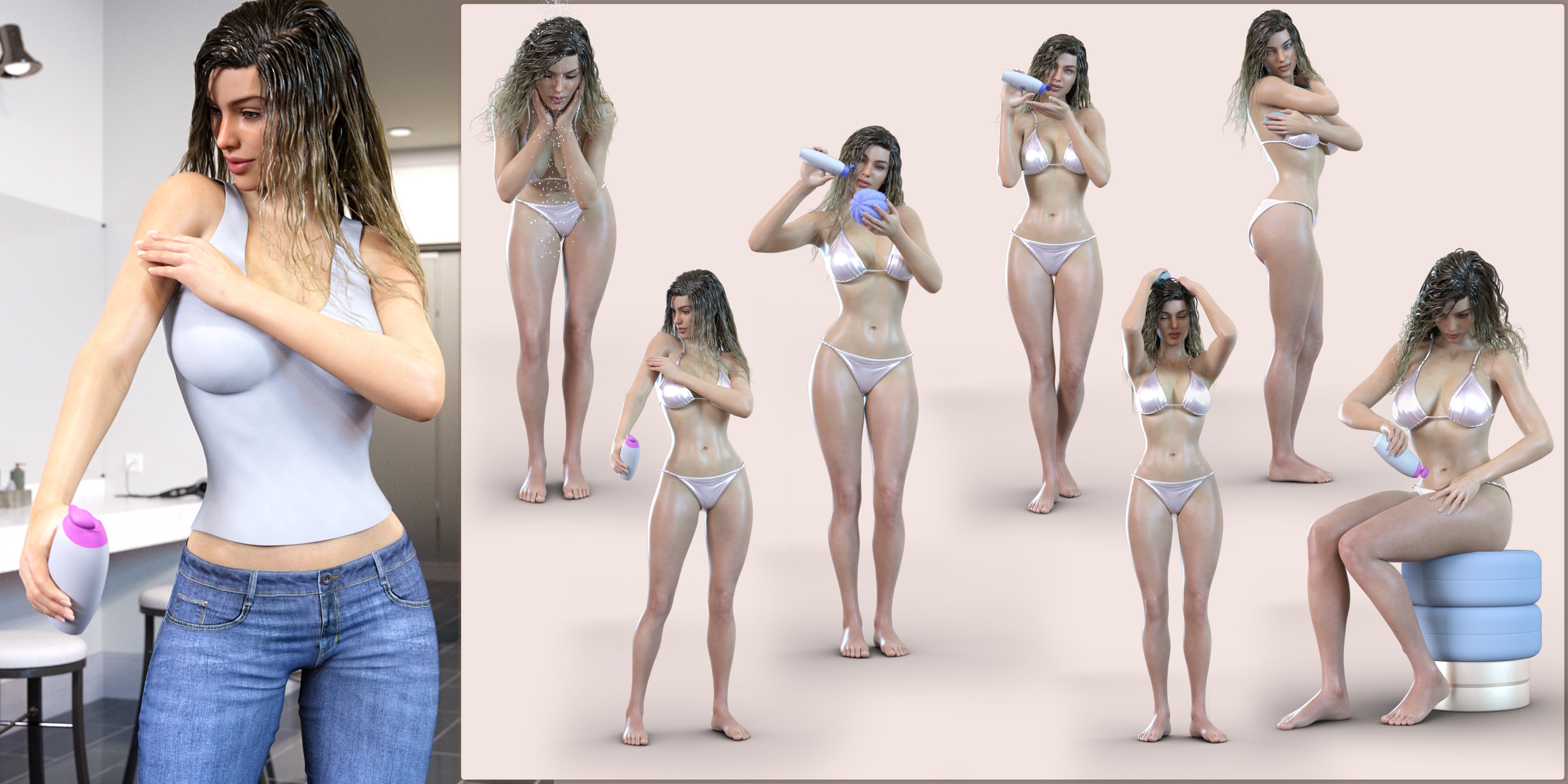 Z Clean and Fresh Prop and Pose Mega Set by: Zeddicuss, 3D Models by Daz 3D