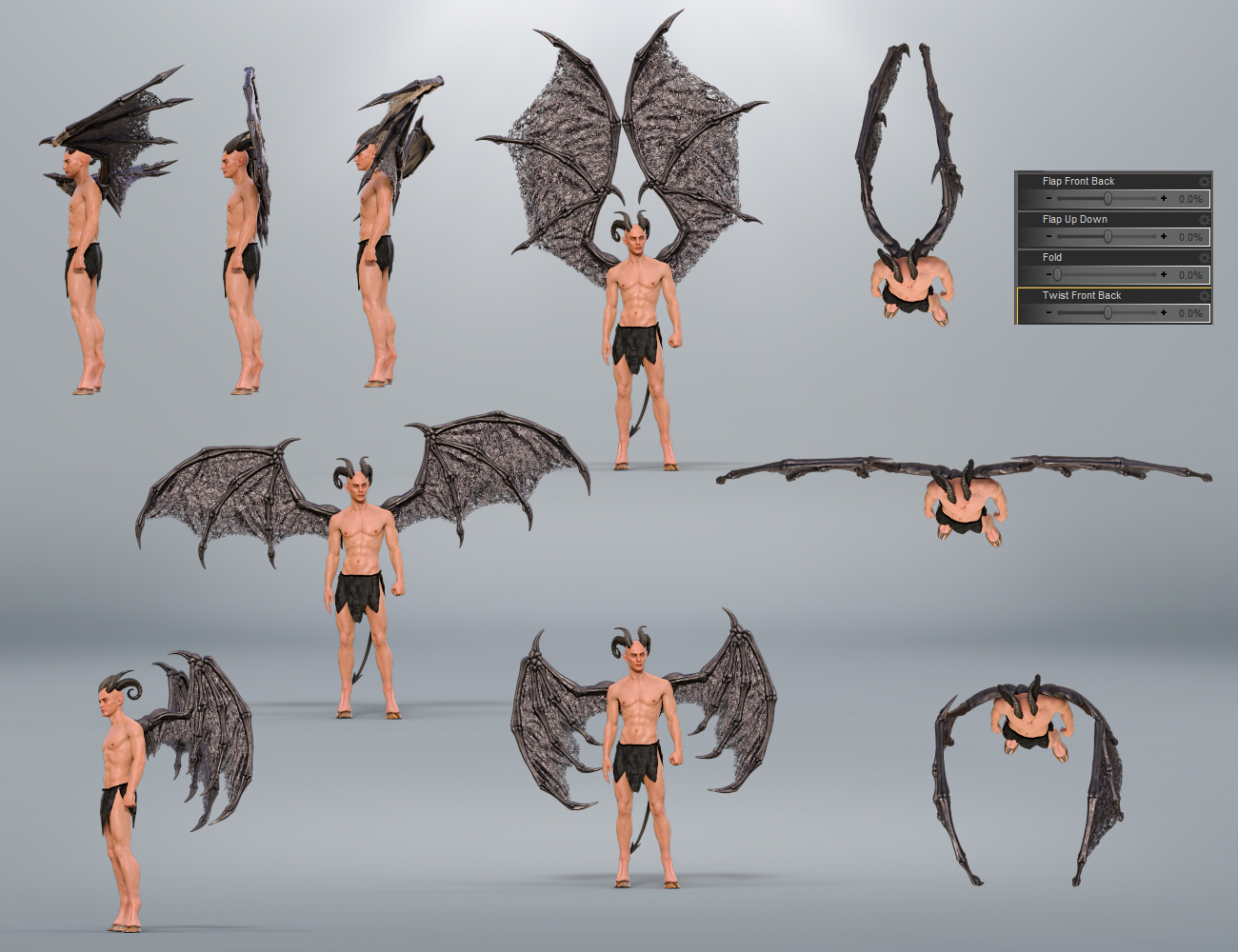 Succubus Wings for Genesis 8 Males by: midnight_stories, 3D Models by Daz 3D