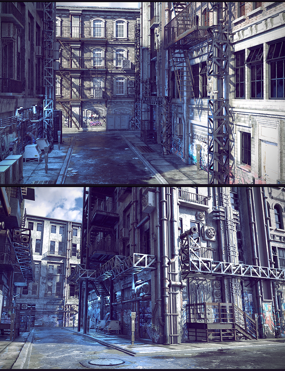 Cyberpunk Back Alley by: Polish, 3D Models by Daz 3D