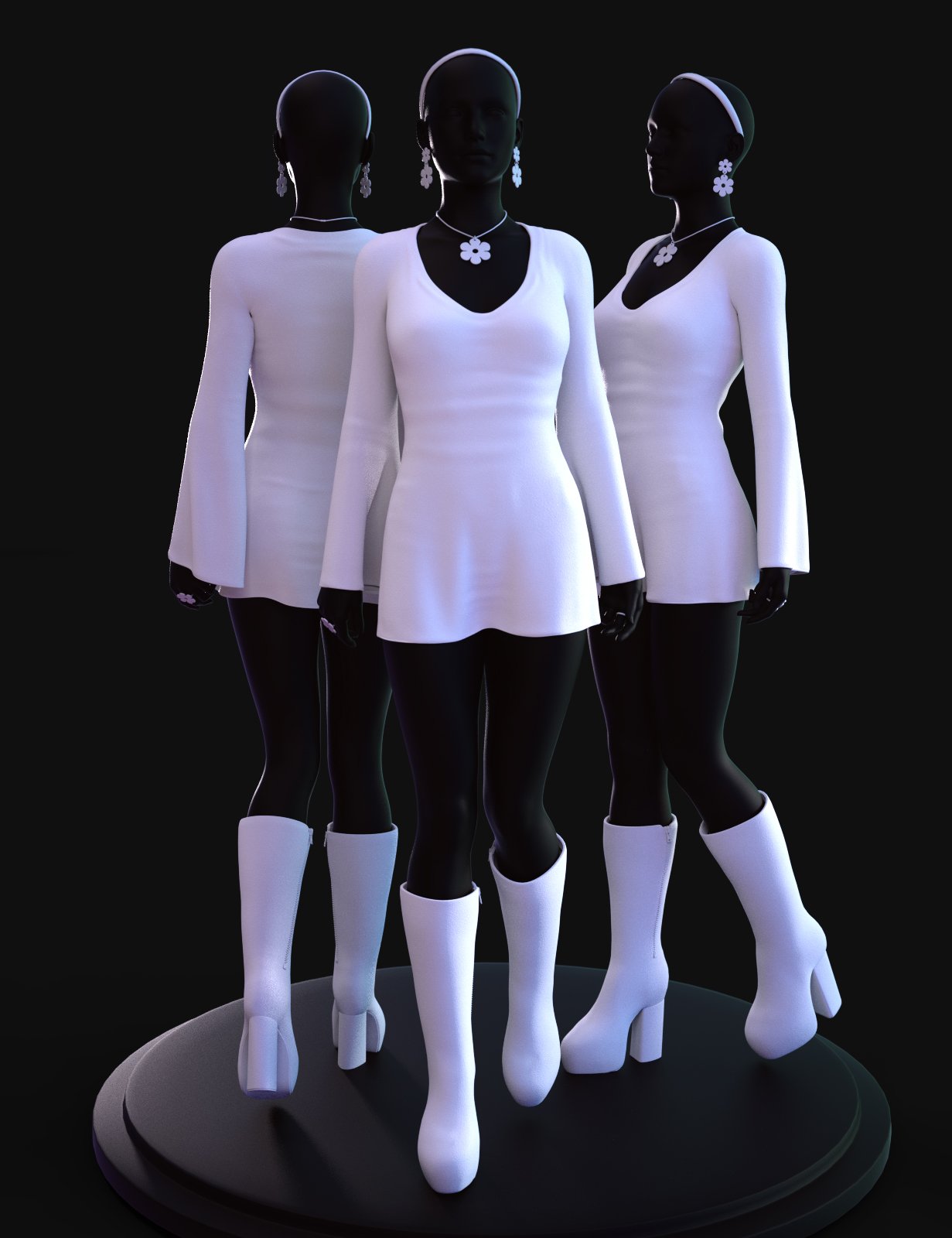 dForce Flower Power Outfit for Genesis 8 Female by: JessaiiDemonicaEvilius, 3D Models by Daz 3D