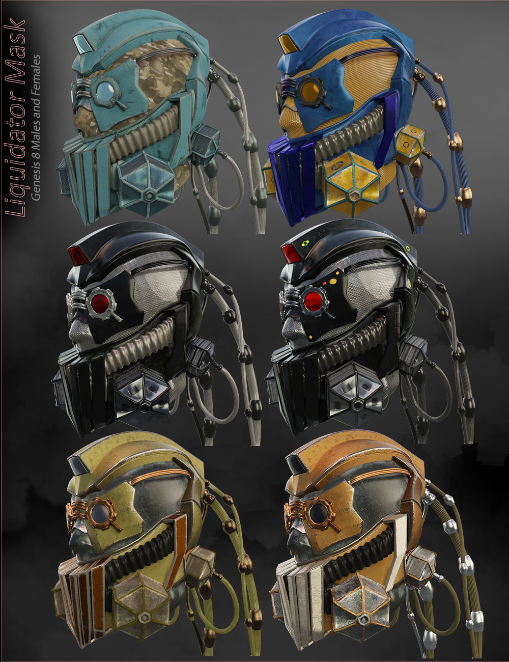 Liquidator Mask for Genesis 8 by: BadKitteh Co, 3D Models by Daz 3D