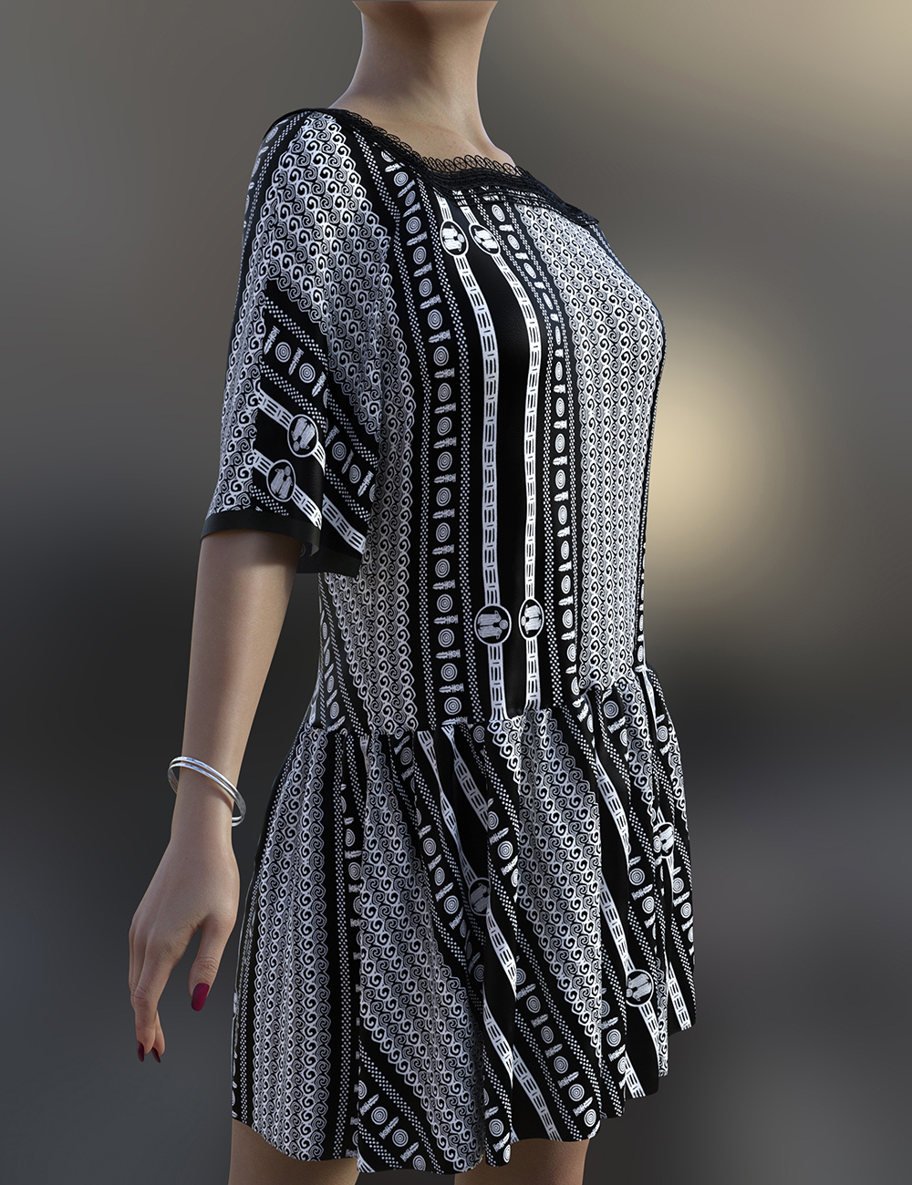 dForce Biba Outfit for Genesis 8 and 8.1 Females by: Nelmi, 3D Models by Daz 3D