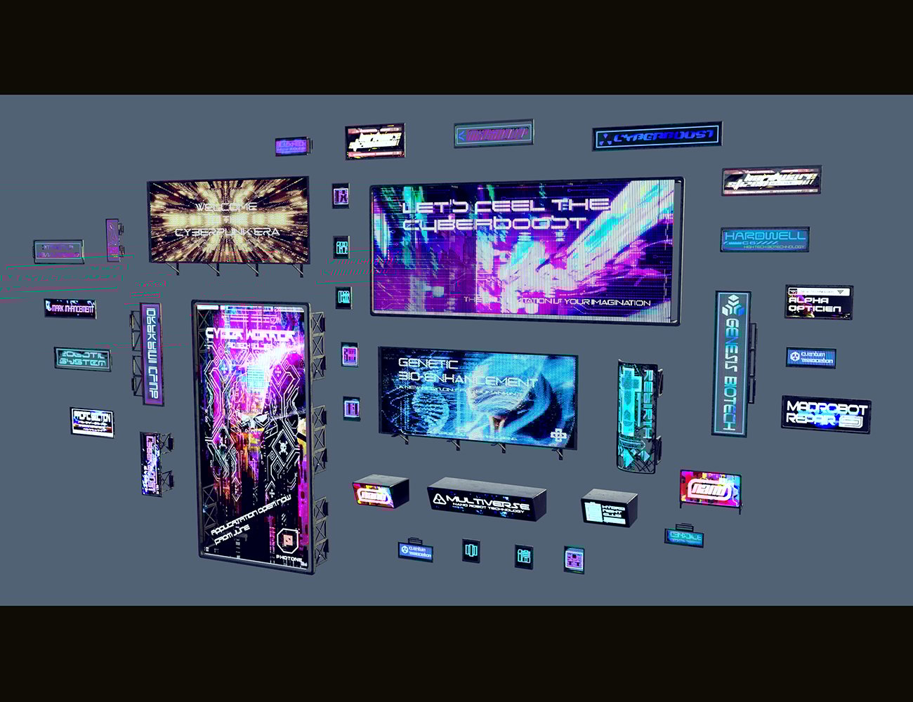 Cyberpunk Neon Signs | Daz 3D