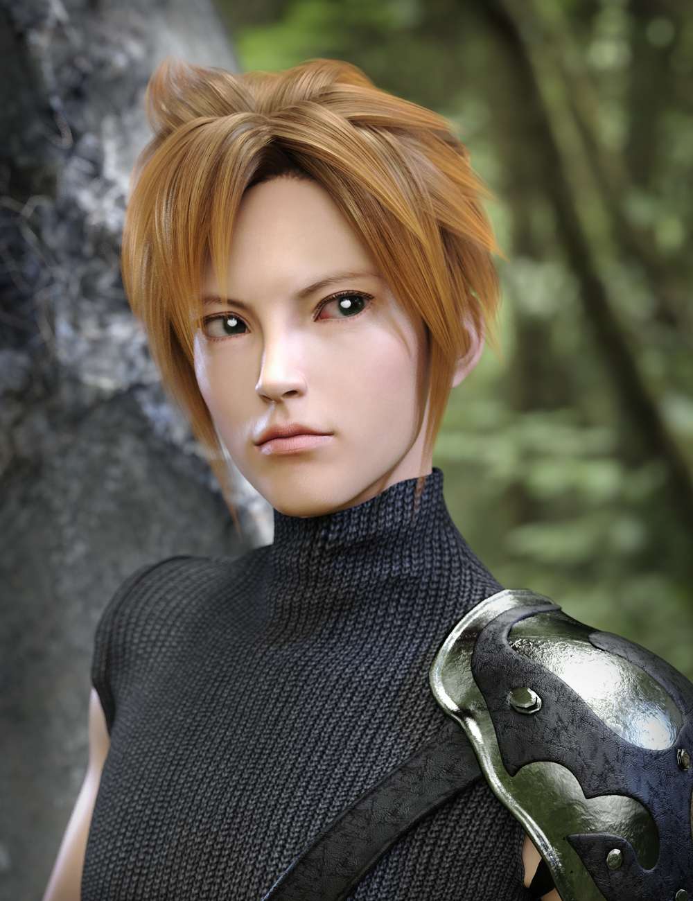 Kota Hair for Genesis 8 and 8.1 Males by: Lady Littlefox, 3D Models by Daz 3D