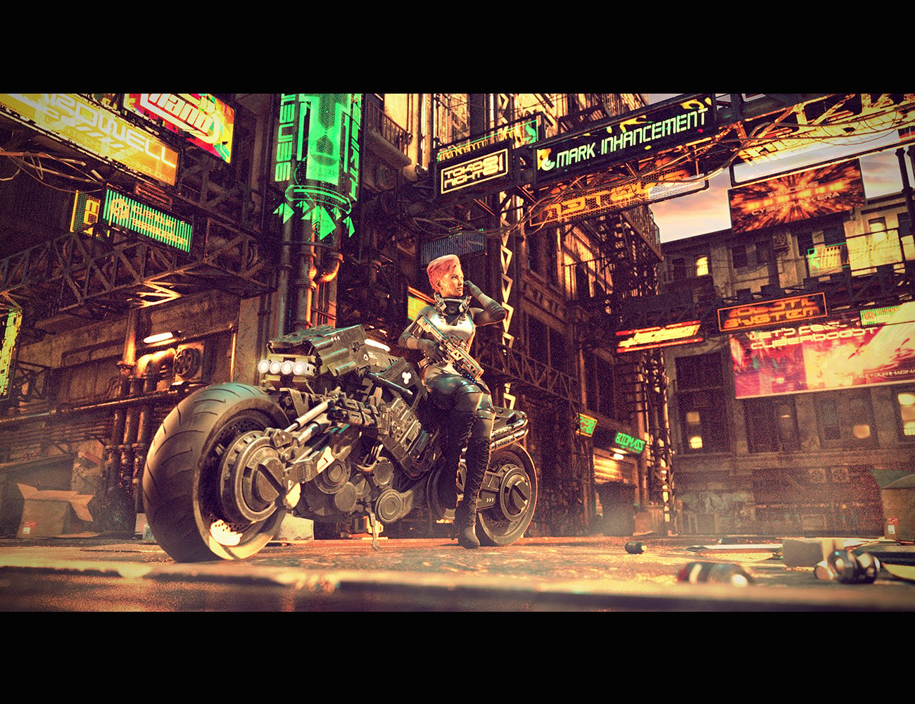 Cyberpunk Back Alley Bundle | Daz 3D