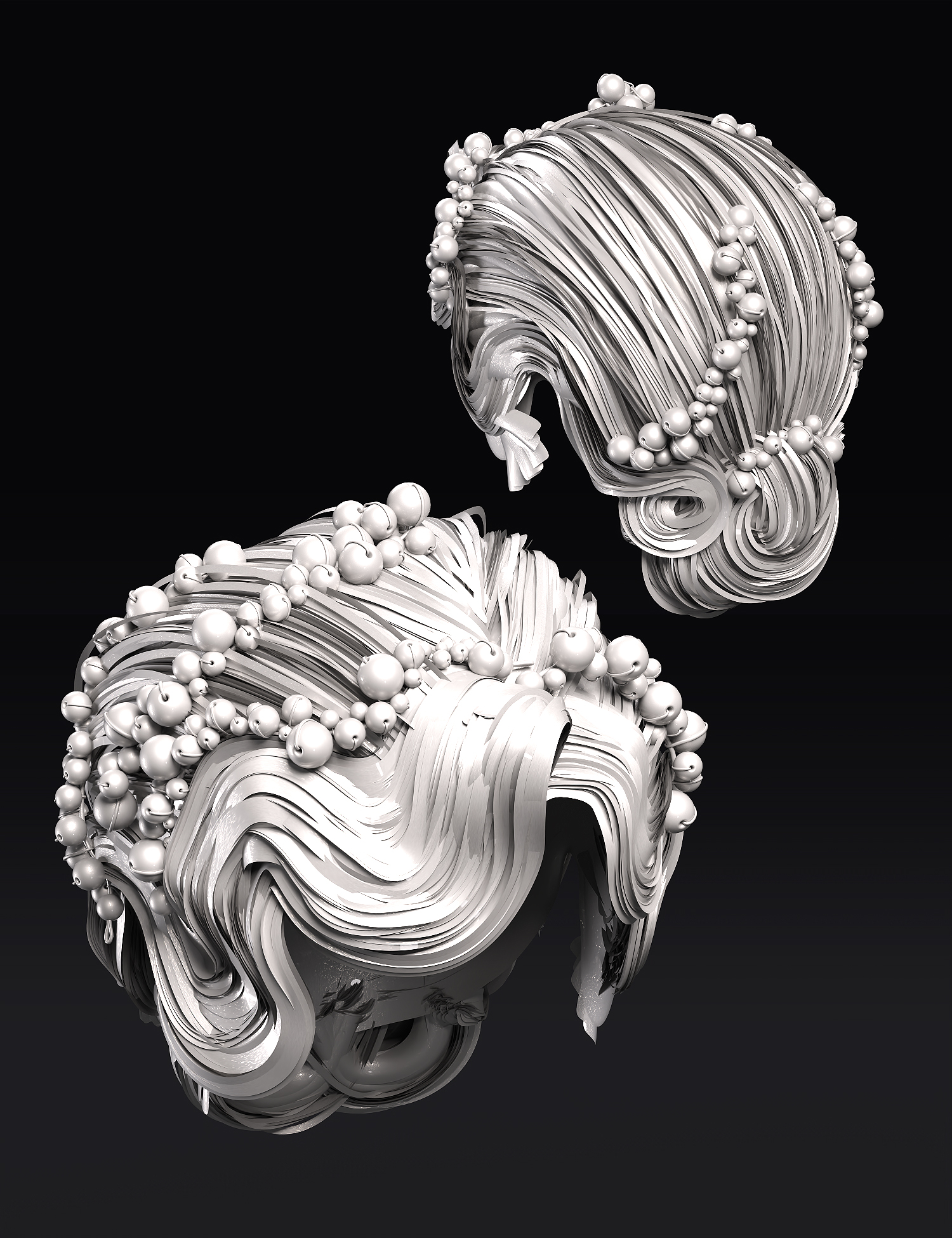 Qun Hair for Genesis 8.1 Females by: Ergou, 3D Models by Daz 3D