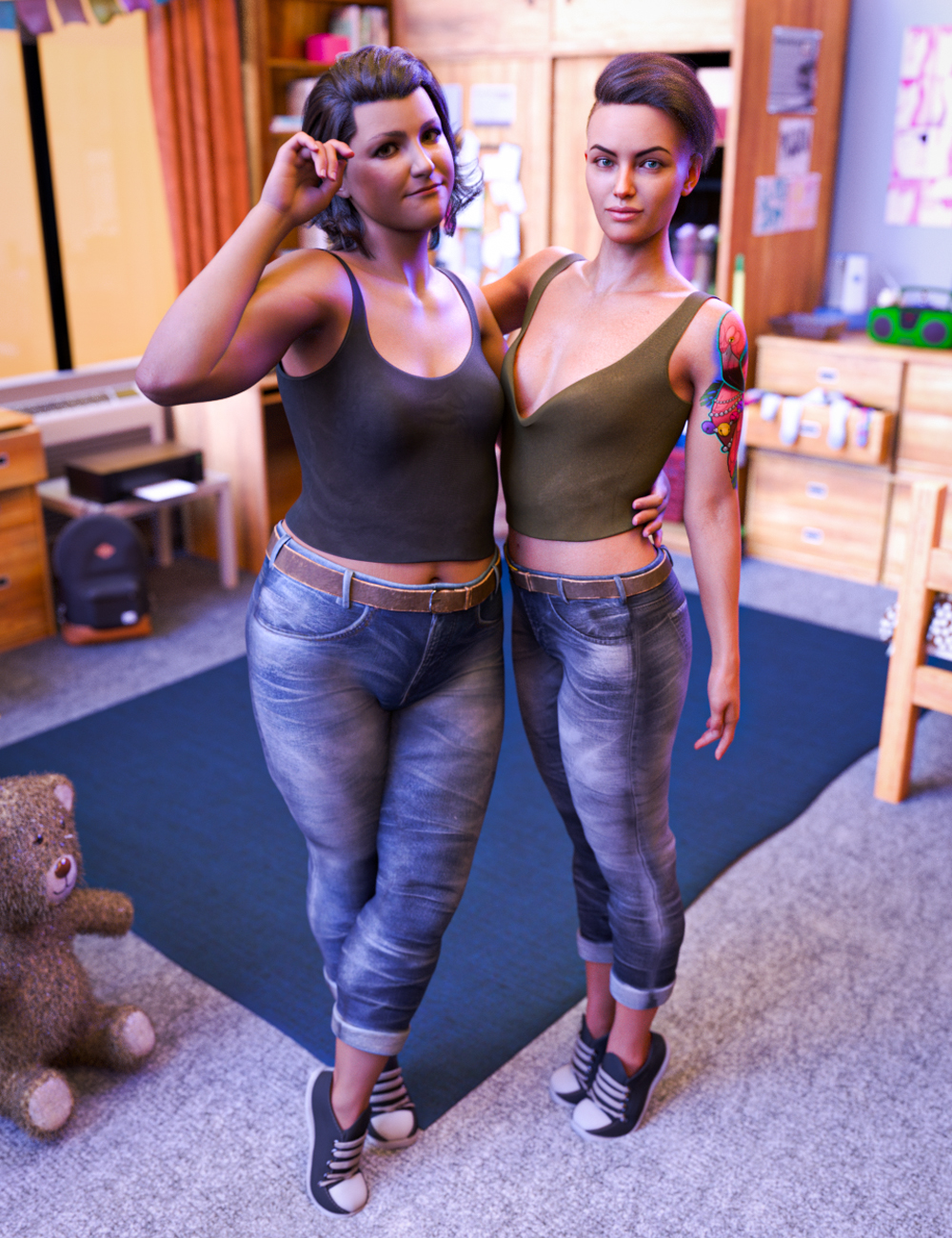 Casual Wear Outfit for Brooke 8.1 and Genesis 8.1 Females by: Matari3D, 3D Models by Daz 3D