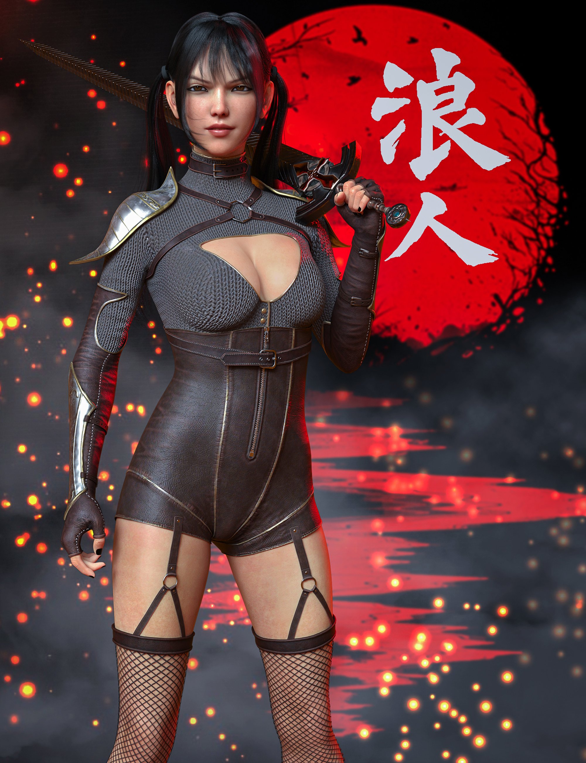 Ronin Warrior Outfit for Genesis 8 Females by: 3dLabMytilus, 3D Models by Daz 3D