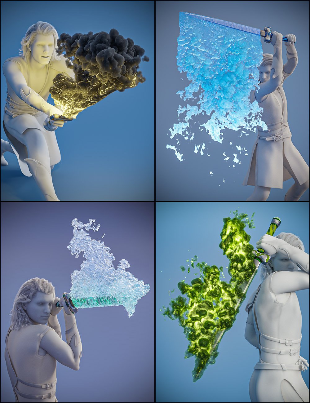 Pyromantix - Elemental Sword Materials by: DimensionTheory, 3D Models by Daz 3D