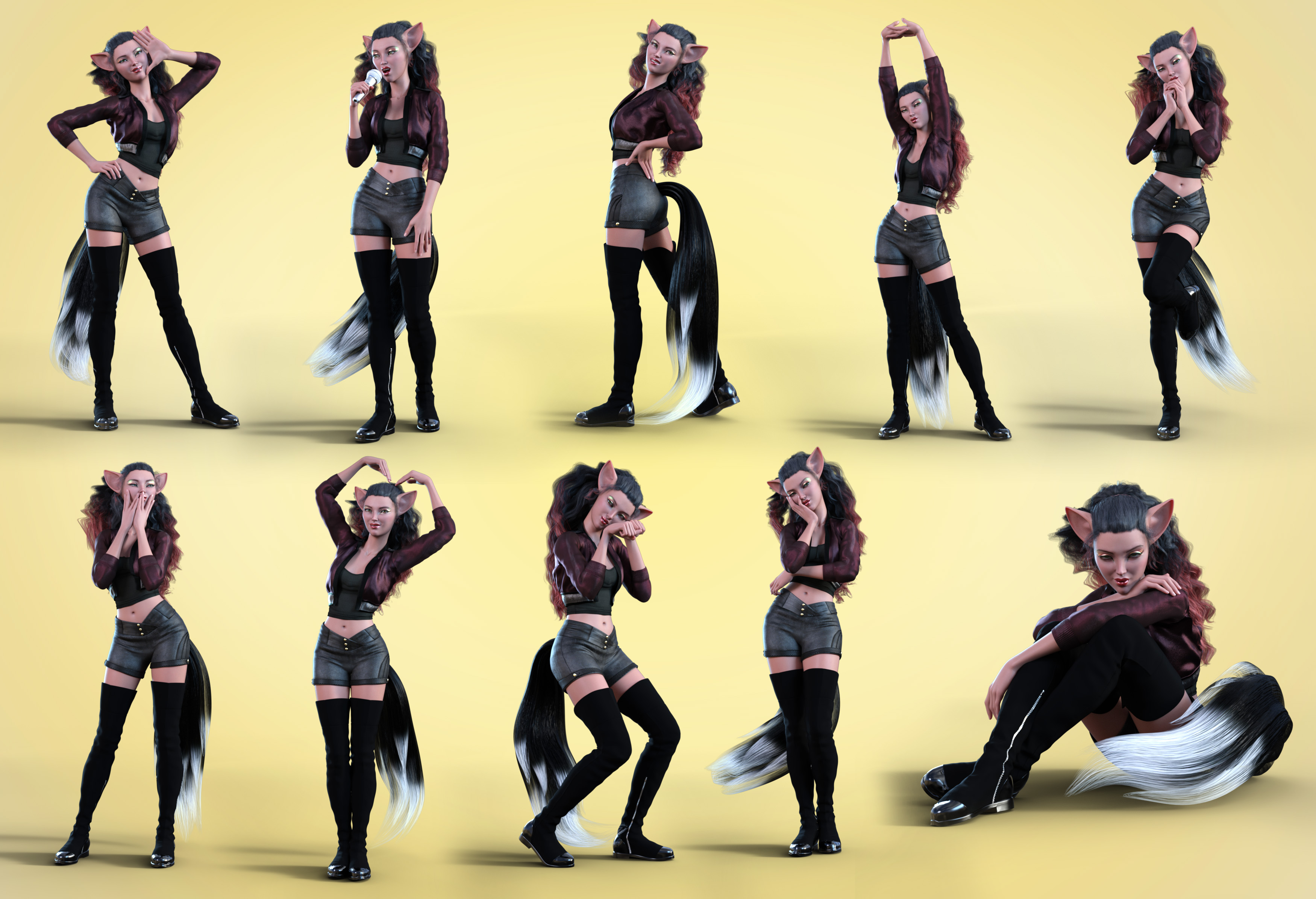Z Star on the Rise Poses and Expressions for Kiko 8.1 by: Zeddicuss, 3D Models by Daz 3D