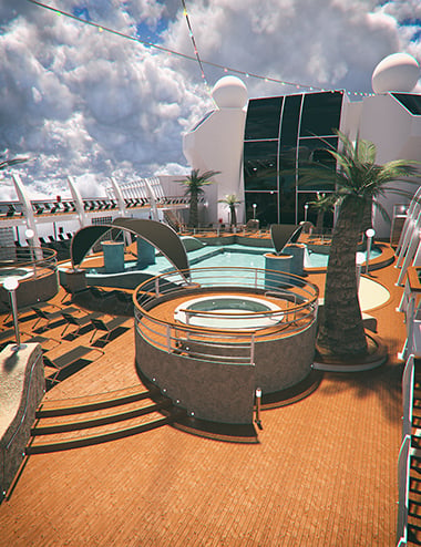 Cruise Ship Pool Deck by: Mely3D, 3D Models by Daz 3D