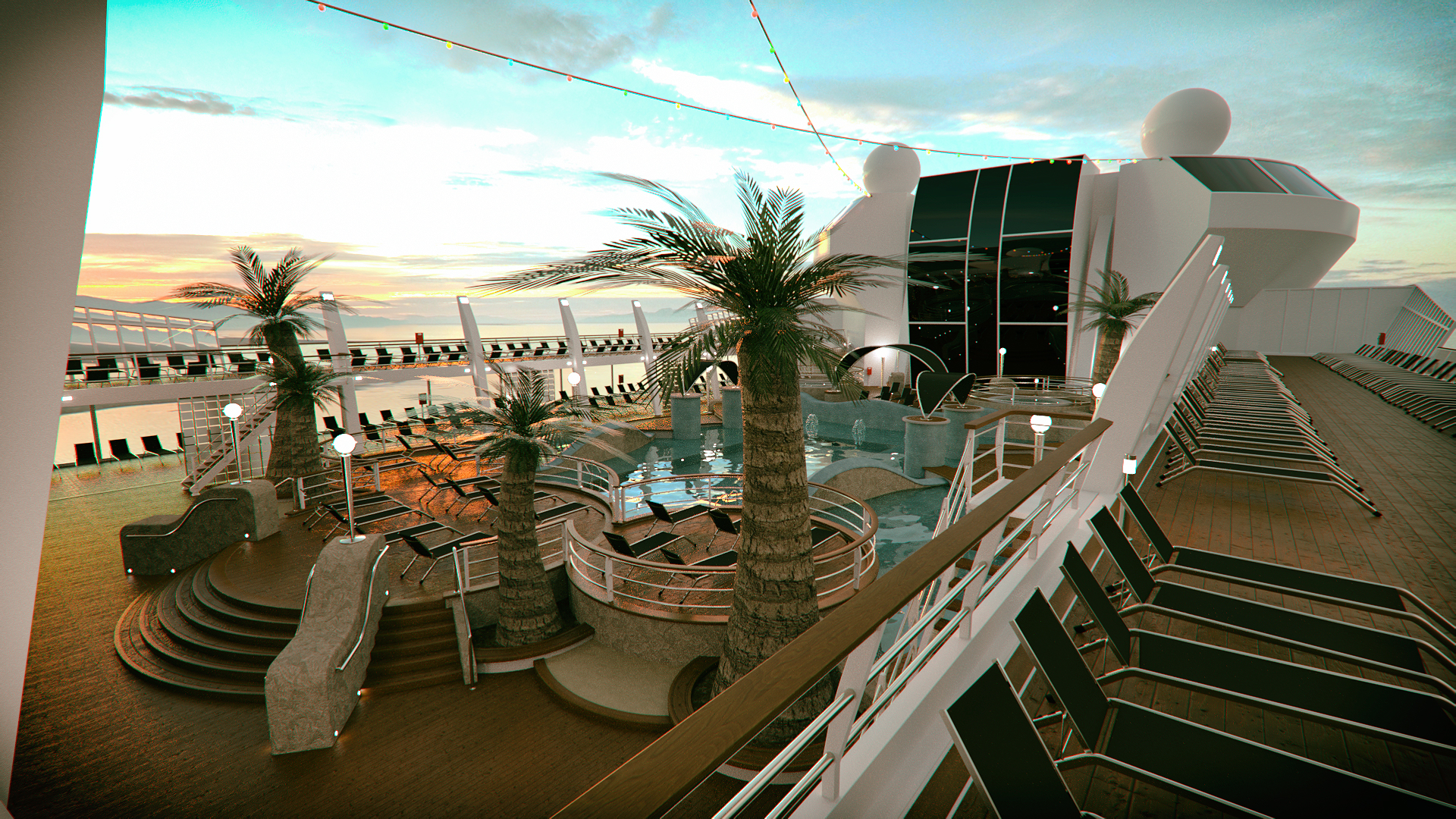 Cruise Ship Pool Deck by: Mely3D, 3D Models by Daz 3D
