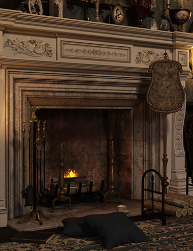 Fireplace Accessories Iray by: LaurieS, 3D Models by Daz 3D