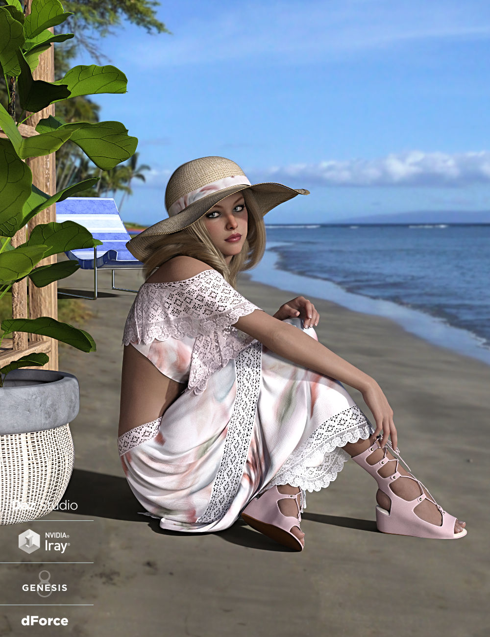 dForce Riviera Chic for Genesis 8 and 8.1 Females by: WildDesigns, 3D Models by Daz 3D