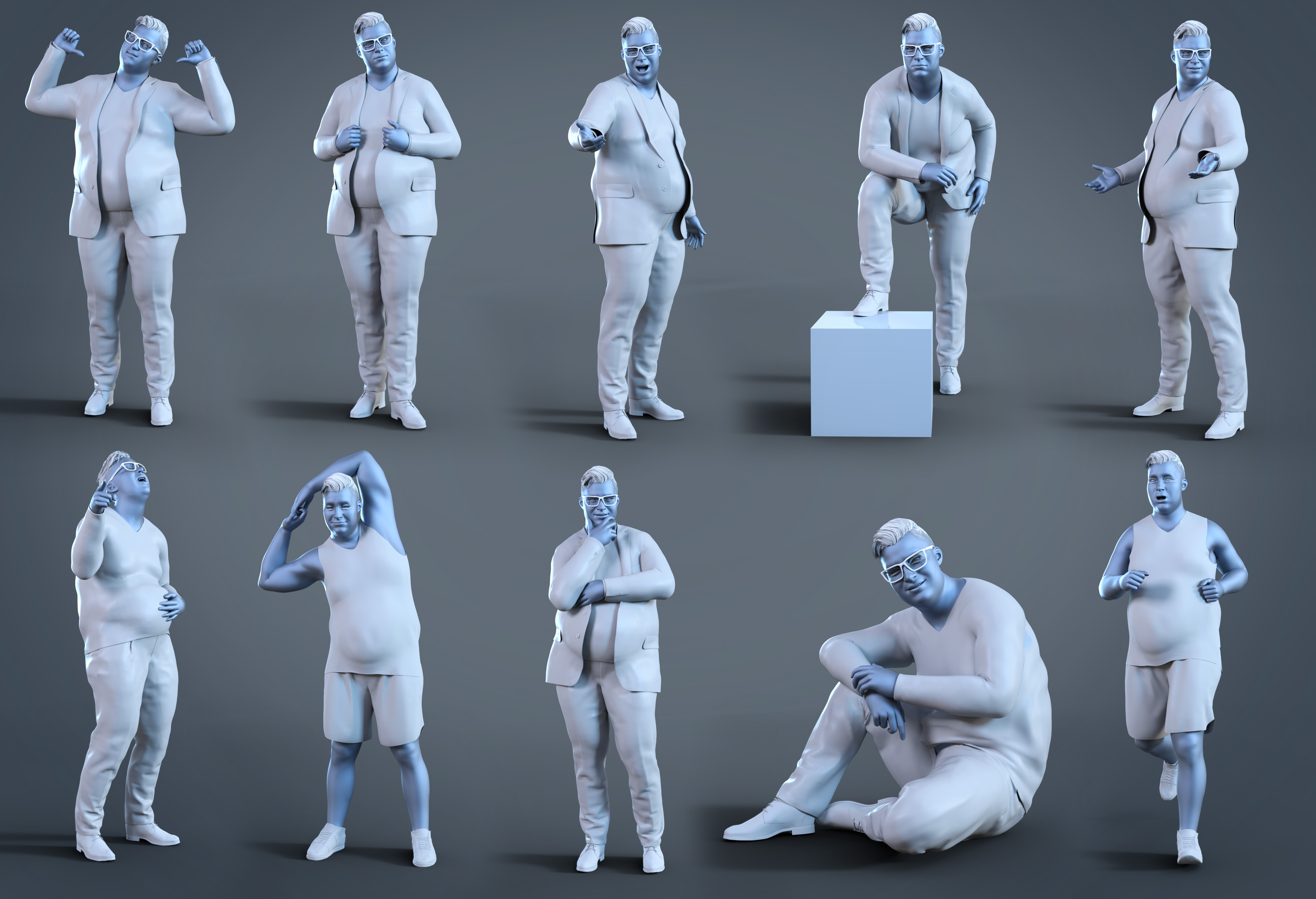 Z Comedy Night Poses and Expressions for Fred 8.1 by: Zeddicuss, 3D Models by Daz 3D