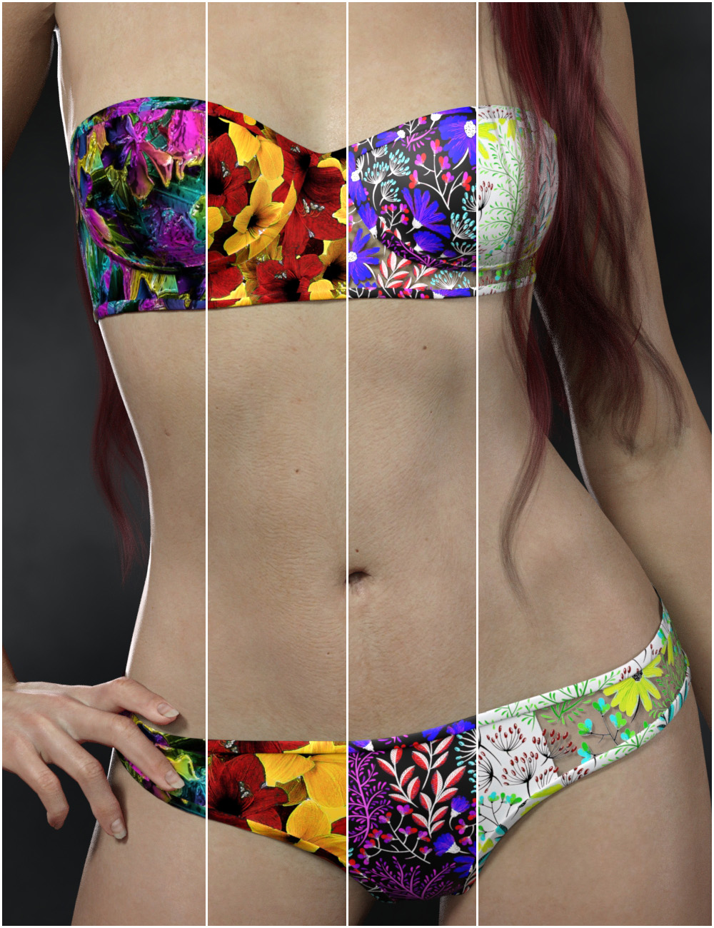 Ciel Bikini Textures Add-on by: Cherubit, 3D Models by Daz 3D