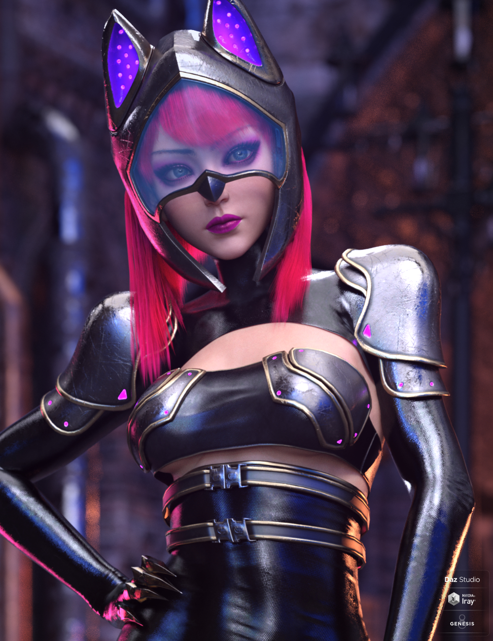 dForce Shadow Cat Outfit for Genesis 8.1 Female by: HM, 3D Models by Daz 3D