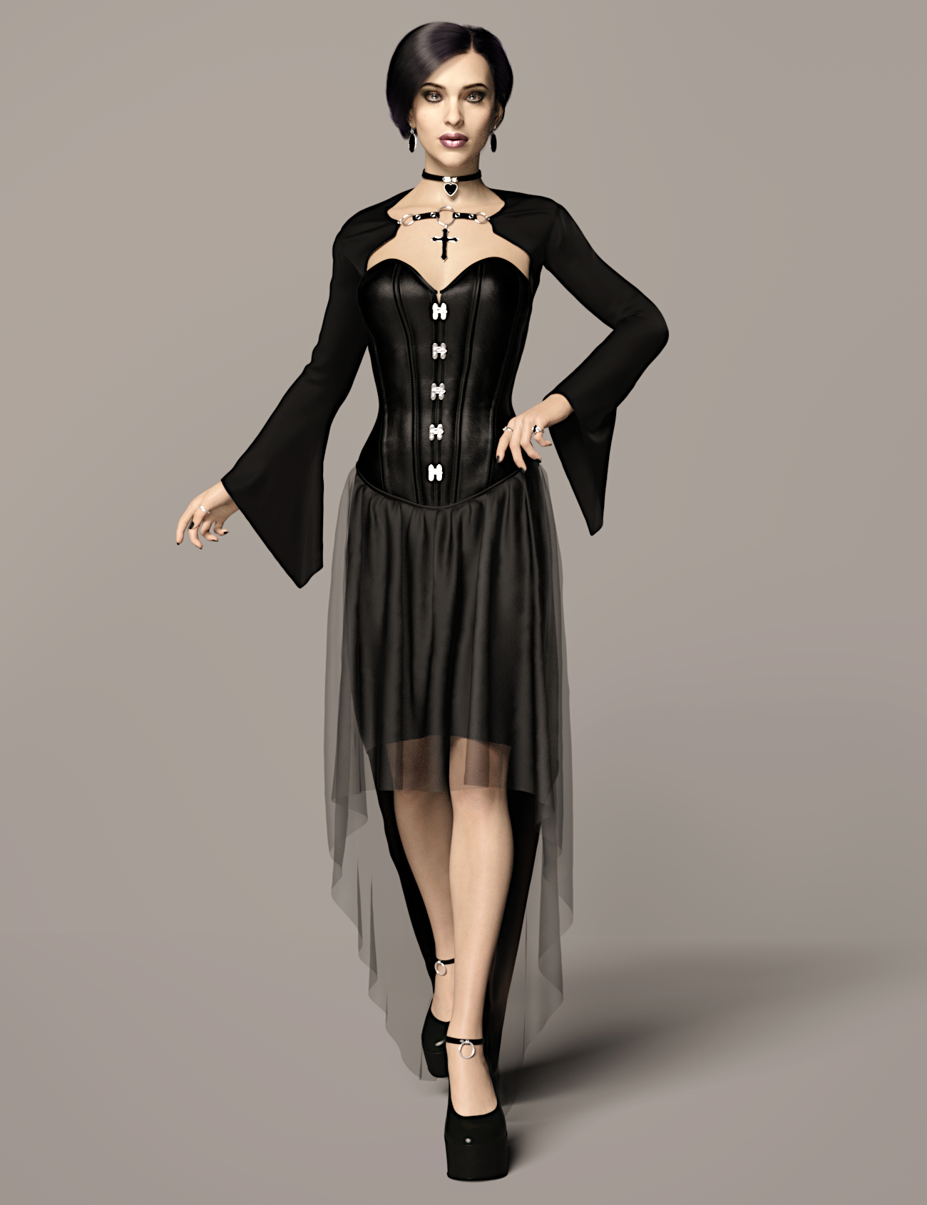 dForce Dark Vamp Outfit for Genesis 8 and 8.1 Females
