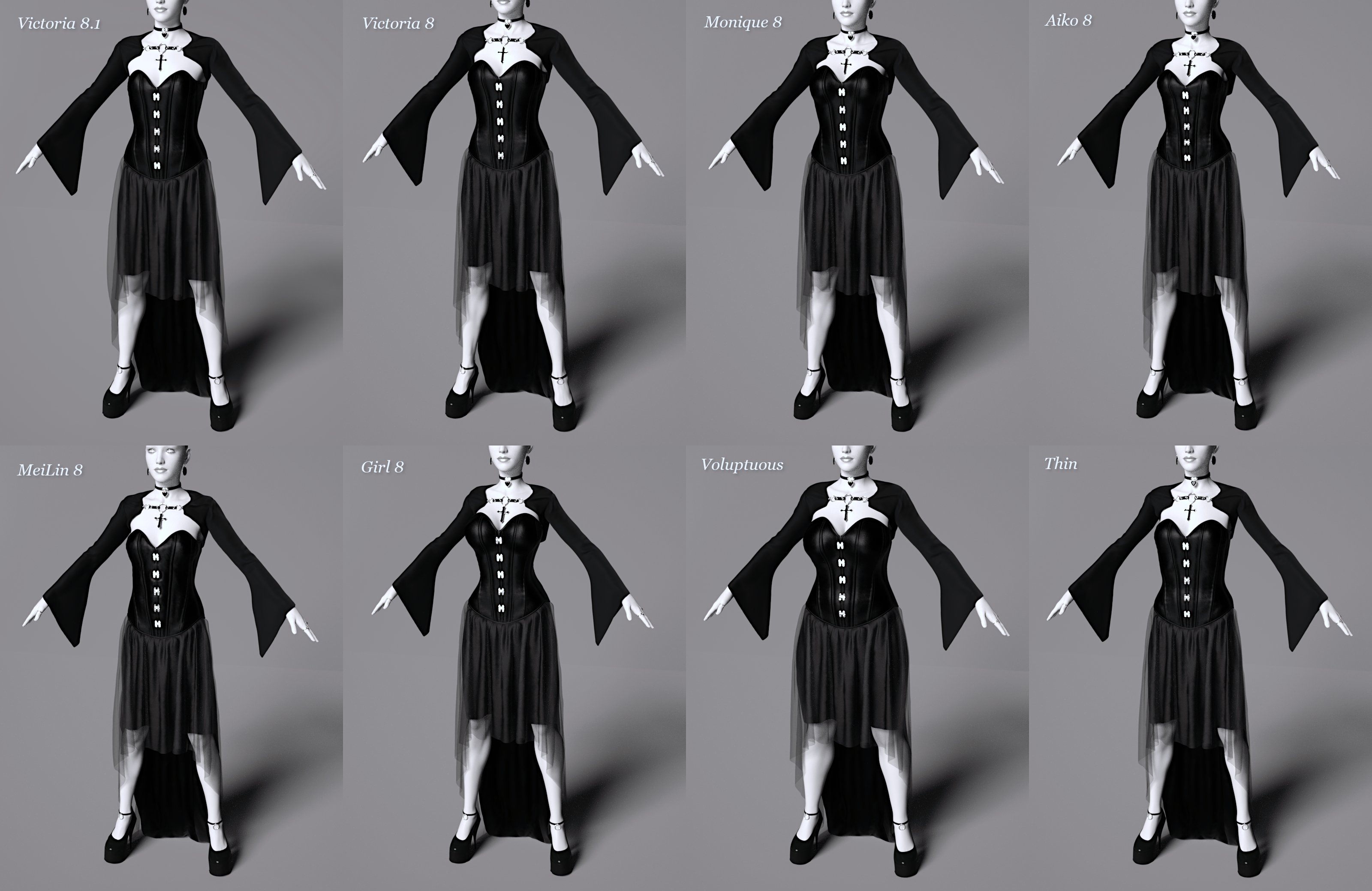dForce Dark Vamp Outfit for Genesis 8 and 8.1 Females dForce Dark Vamp Outfit for Genesis 8 and 8.1 Females by: Toyen, 3D Models by Daz 3D