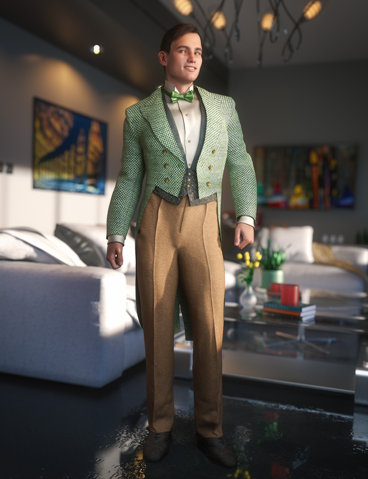 dForce White Tie Outfit Textures by: Moonscape GraphicsSade, 3D Models by Daz 3D