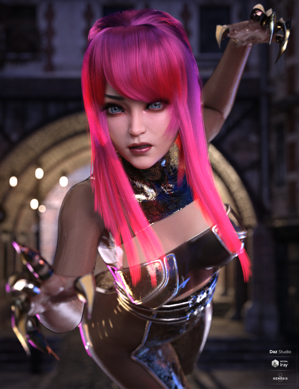 dForce Shadow Cat Hair for Genesis 8.1 Female by: HM, 3D Models by Daz 3D