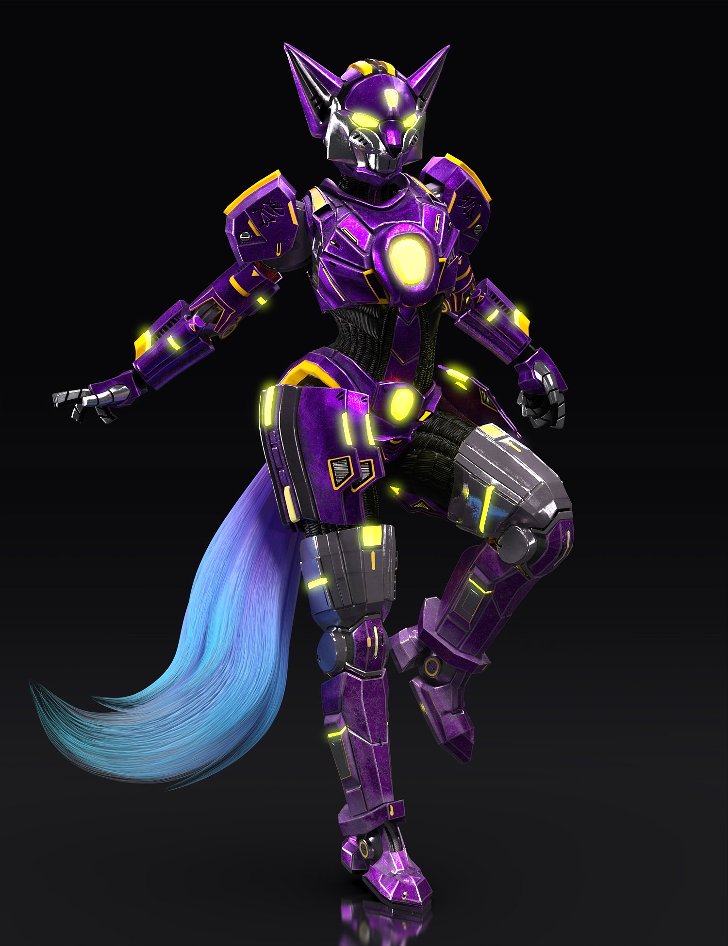 Kitsune Mech Armor for Genesis 8 and 8.1 Females