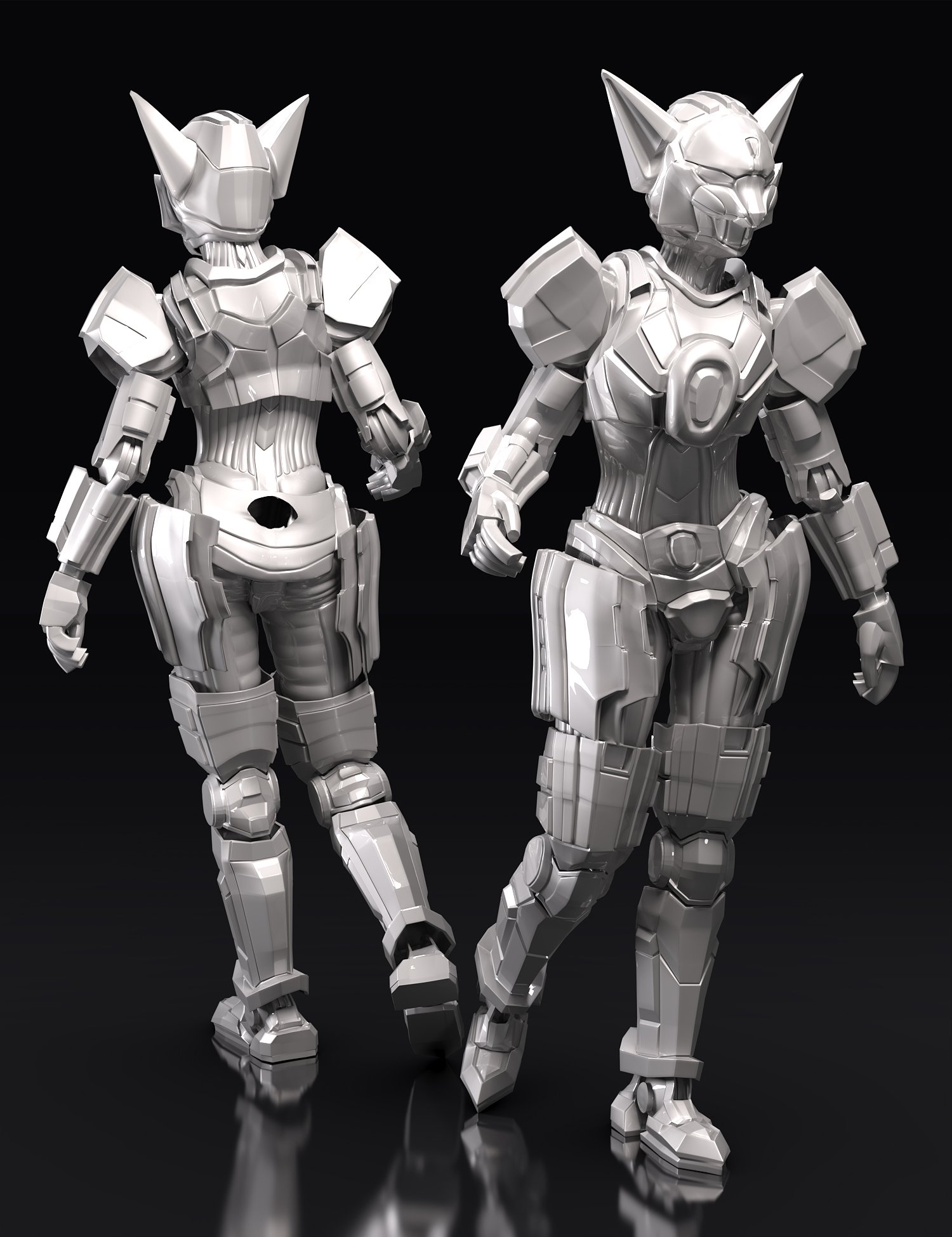Kitsune Mech Armor for Genesis 8 and 8.1 Females by: Trickster3DX, 3D Models by Daz 3D