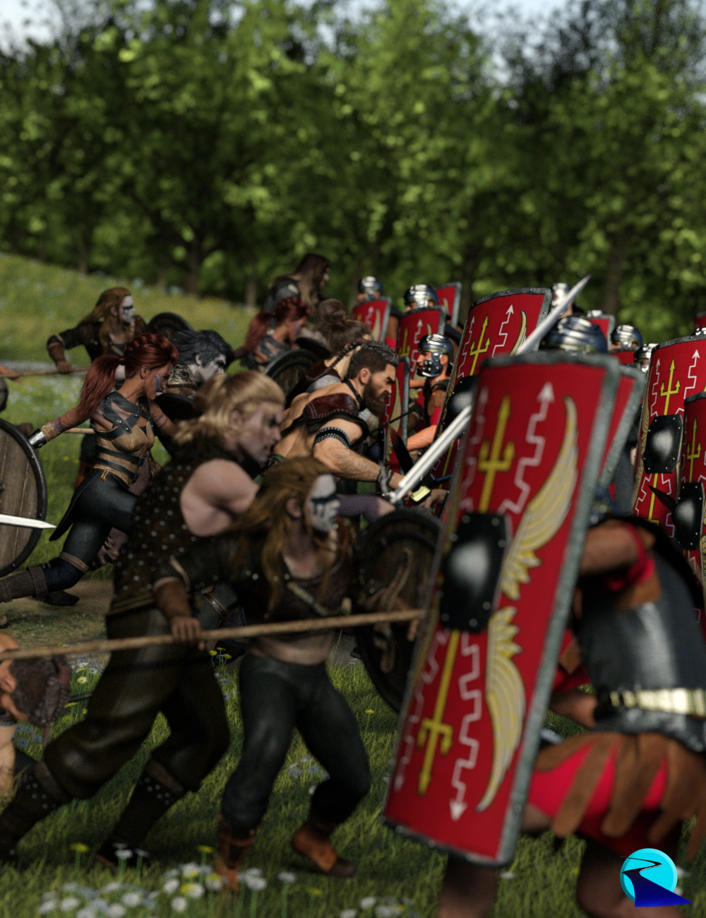 Now-Crowd Billboards - Roman Legionaries Fighting (Roman Legion Vol III)