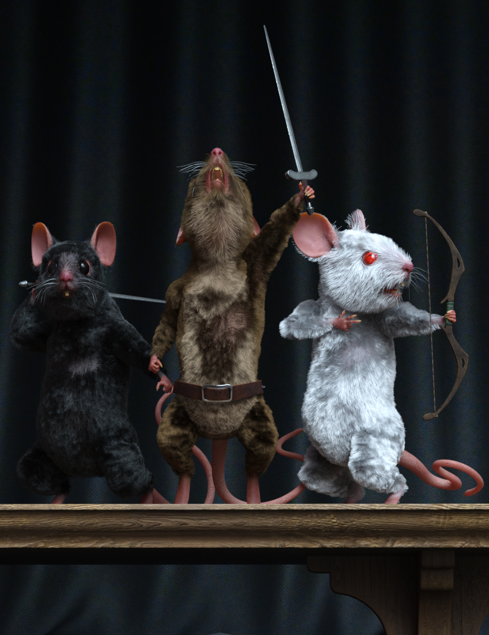 Warrior Mouse Hierarchical Poses for Storybook Mouse