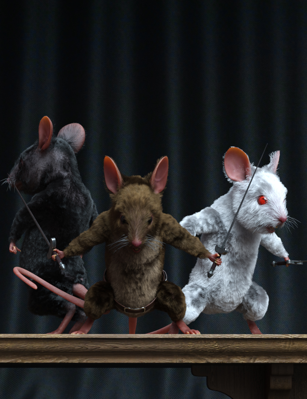 Warrior Mouse Hierarchical Poses for Storybook Mouse by: Ensary, 3D Models by Daz 3D