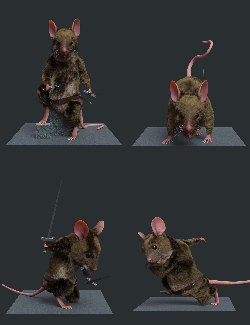 Warrior Mouse Hierarchical Poses for Storybook Mouse Warrior Mouse Hierarchical Poses for Storybook Mouse by: Ensary, 3D Models by Daz 3D