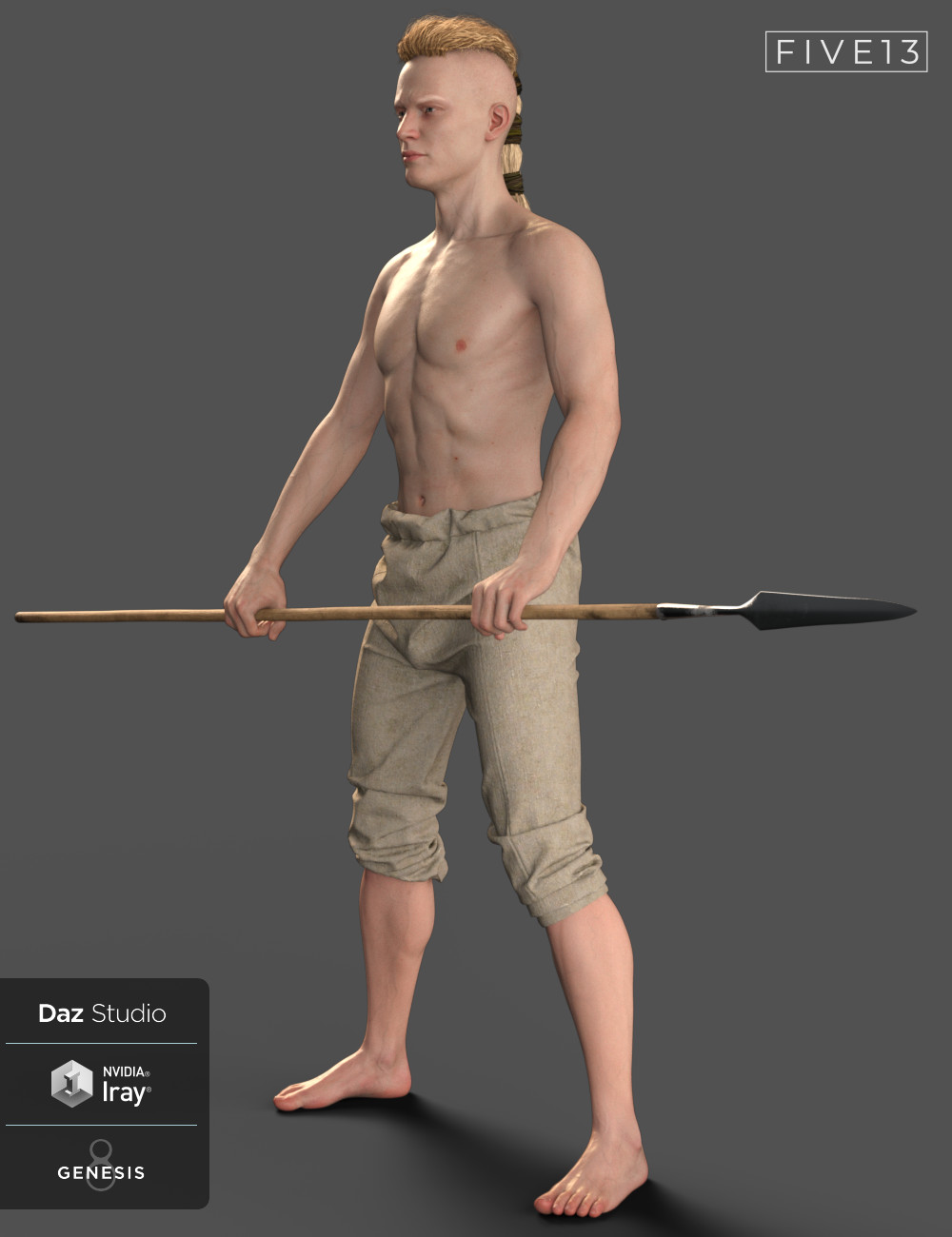 Viking Spear and Spear Poses for Genesis 8 and 8.1 by: Five13, 3D Models by Daz 3D