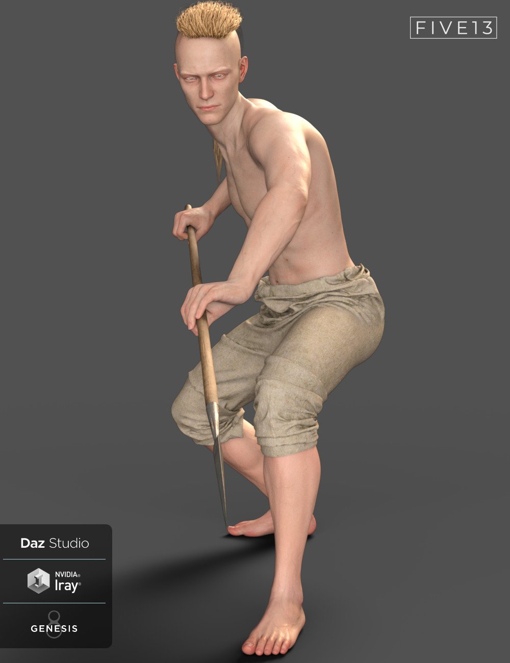 Viking Spear and Spear Poses for Genesis 8 and 8.1 by: Five13, 3D Models by Daz 3D