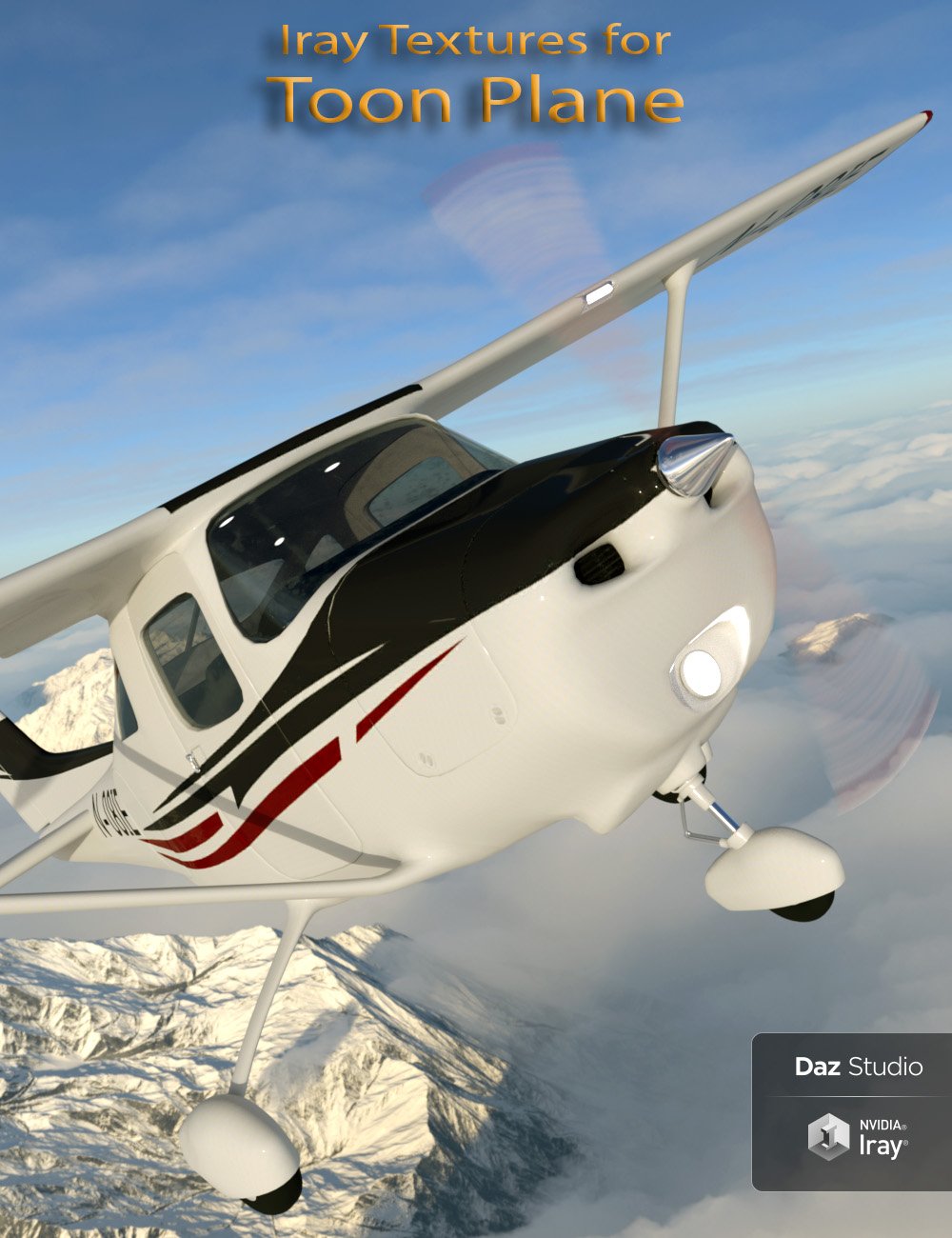 Toon Private Plane Iray Textures Add-on by: 3djoji, 3D Models by Daz 3D