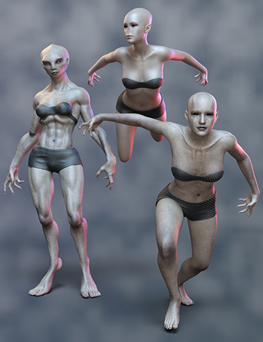 AB Mixed Alien Poses for Genesis 8.1 Female and Delpyune HD by: AuraBianca, 3D Models by Daz 3D