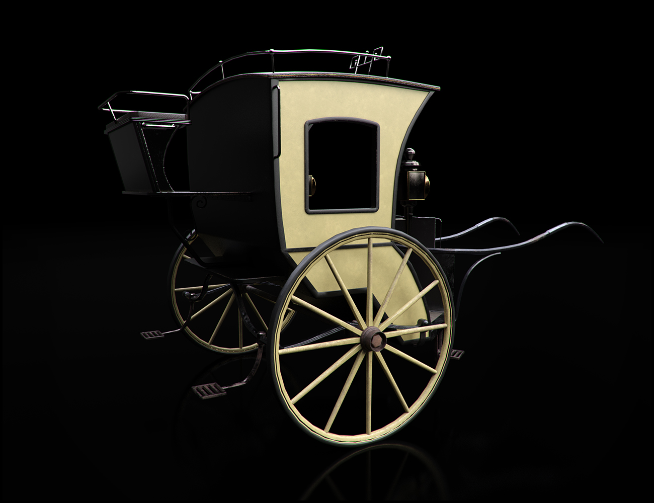 Vintage Carriages 3 - Hansom Cab by: , 3D Models by Daz 3D