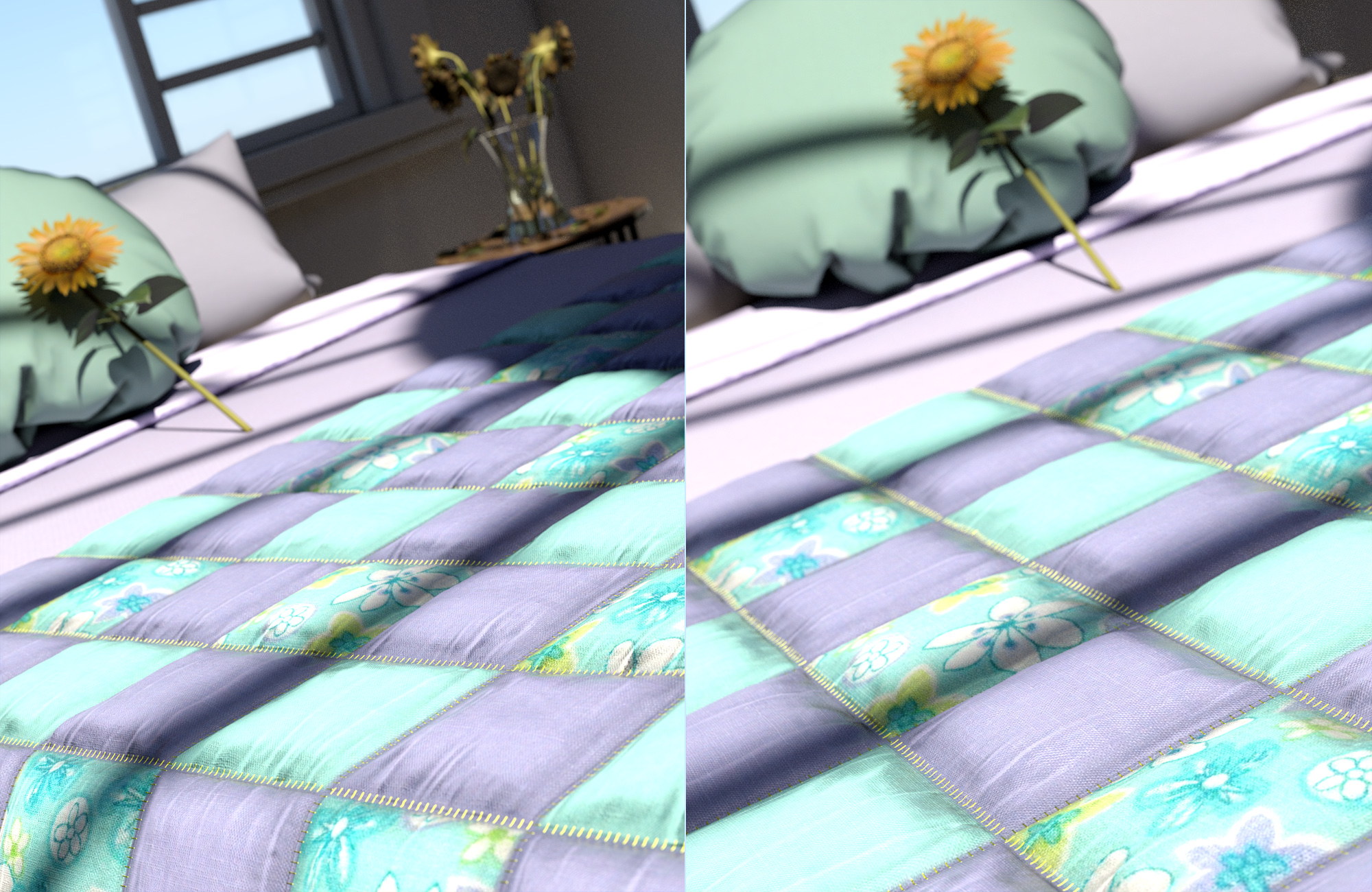 Patchwork Quilt Iray Shaders by: ForbiddenWhispers, 3D Models by Daz 3D