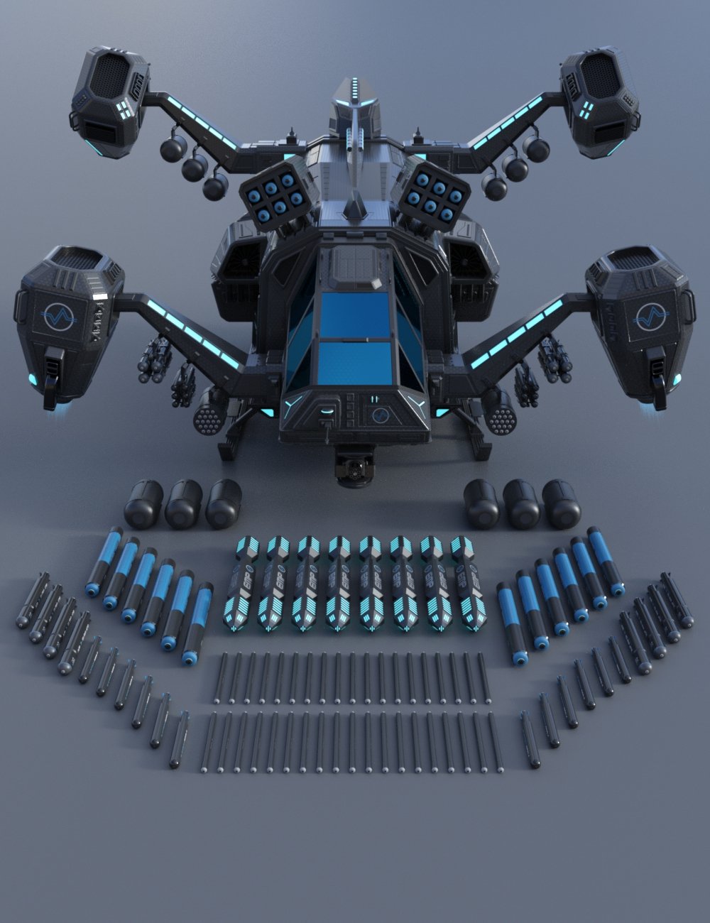 MIL Dropship Weapon Pack by: FToRi, 3D Models by Daz 3D