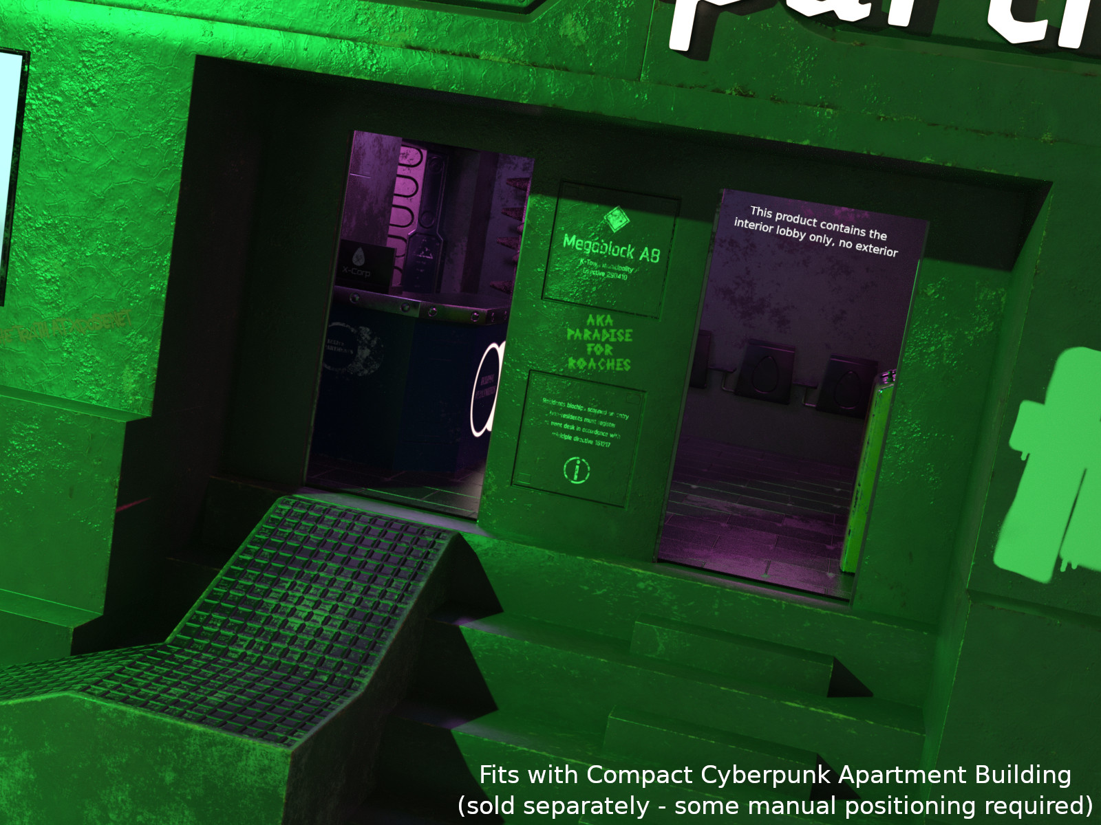Compact Cyberpunk Apartment Lobby by: Silent Winter, 3D Models by Daz 3D