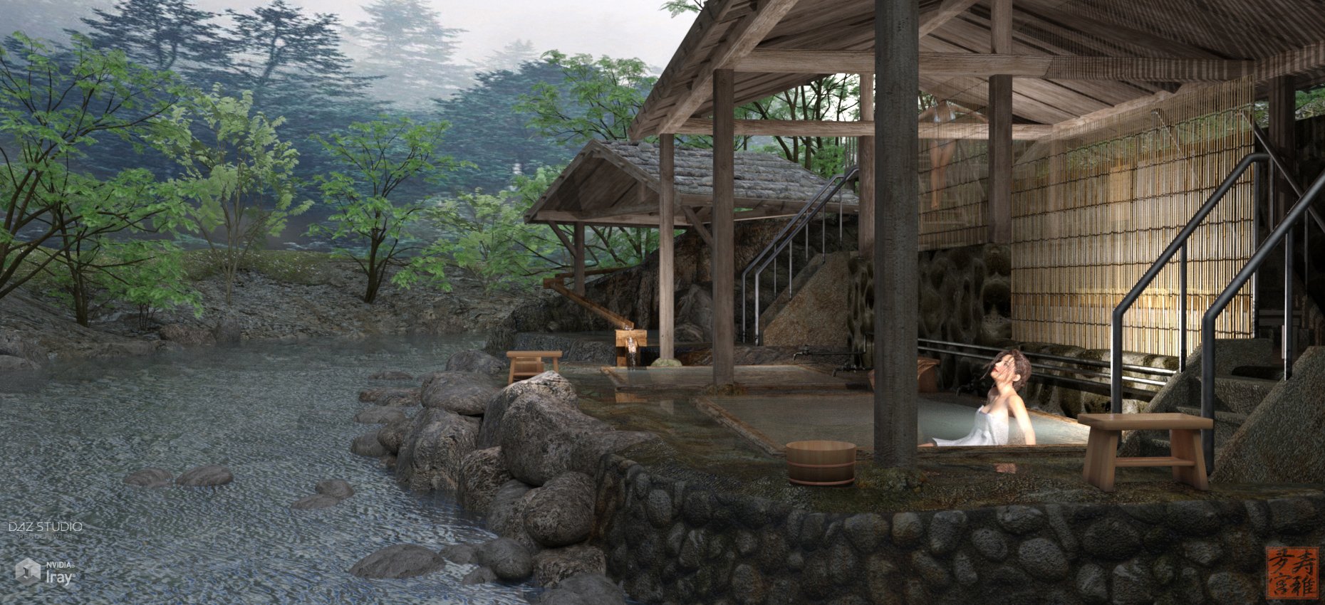 Japanese Onsen | Daz 3D