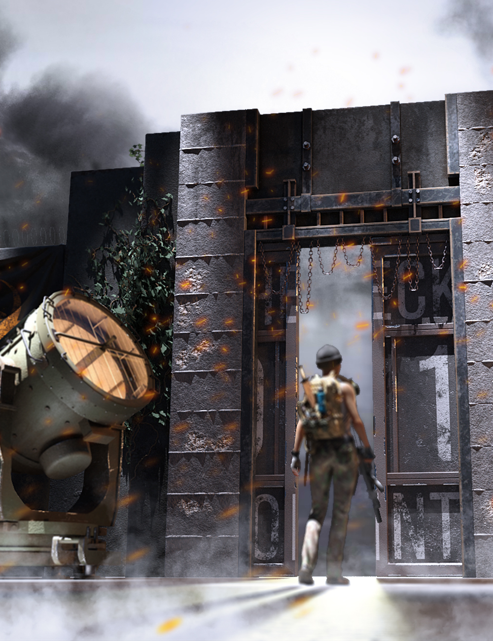 Compound Gate by: DarkEdgeDesign, 3D Models by Daz 3D