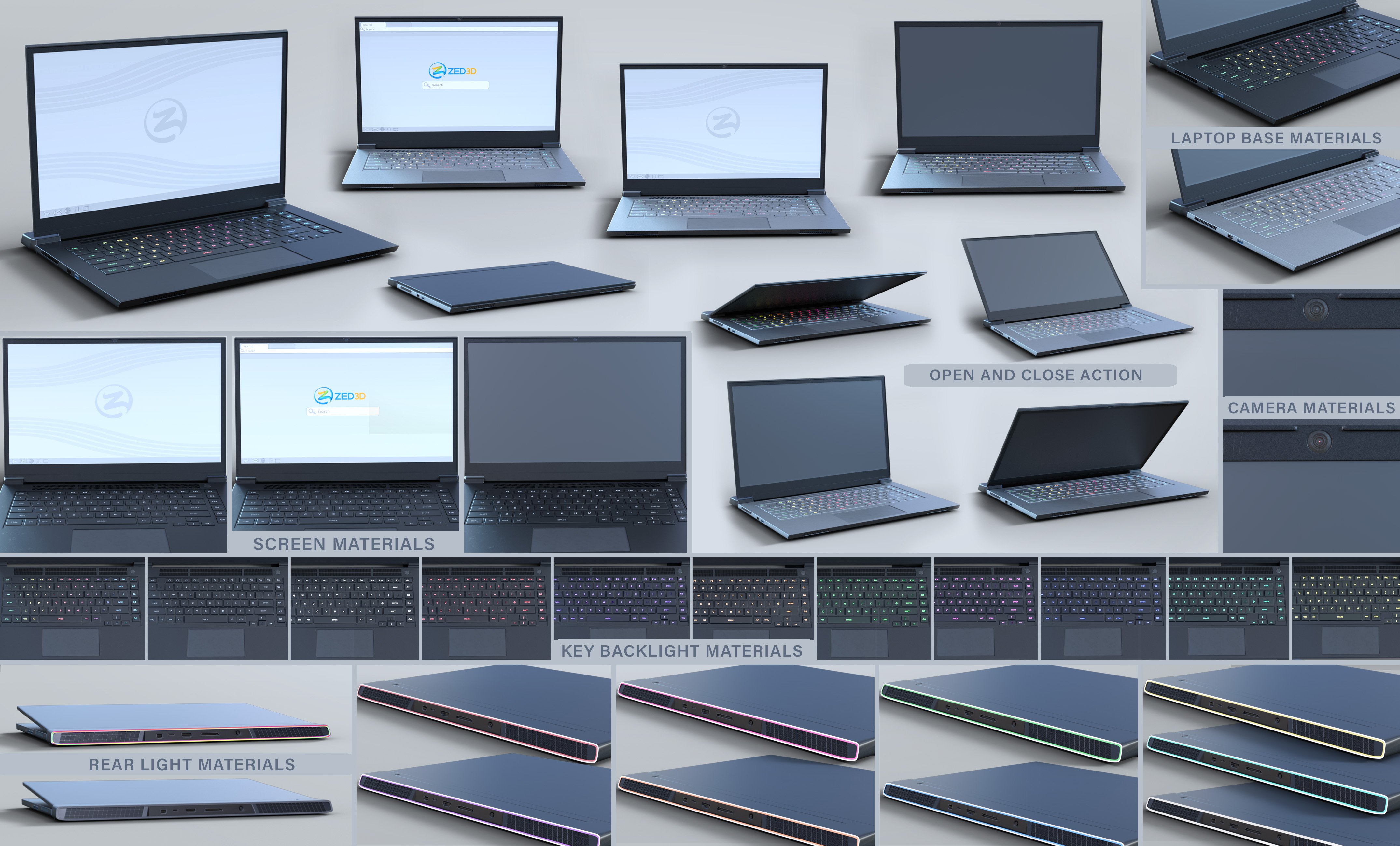 Z On the Laptop Prop and Poses for Genesis 8 and Genesis 8.1 by: Zeddicuss, 3D Models by Daz 3D